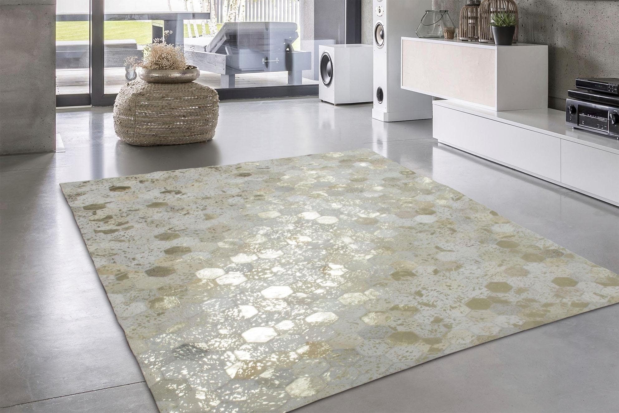 calo-deluxe Fellteppich »Scarllet 210«, rechteckig, 8 mm Höhe, echtes Rinderfell, Wohnzimmer
