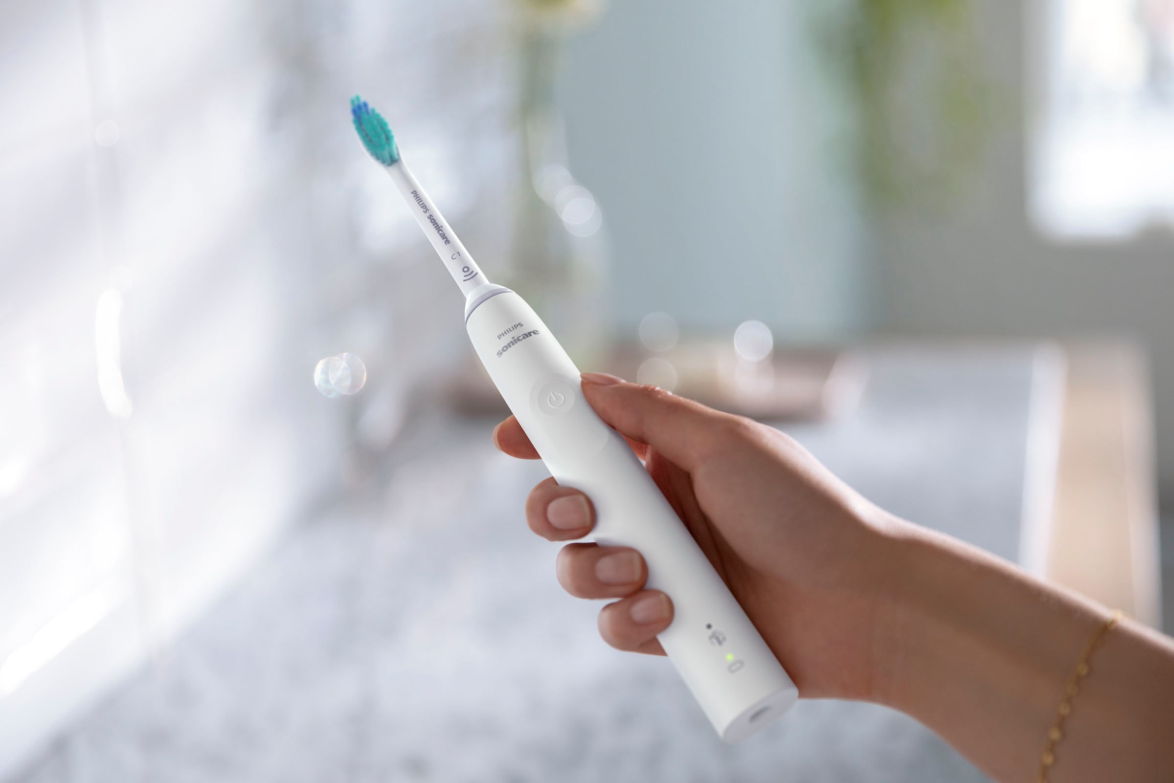 Philips Sonicare Elektrische Zahnbürste »Series 3100 HX3675/13«, 2 St. Aufsteckbürsten, Doppelpack, mit 4-Quadranten-Timer und 2-Minuten-Timer