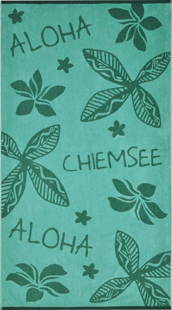 Chiemsee Strandtuch »Oahu«, (1 St., Strandtuch 100 x 180 cm), türkisblaue Farben mit einem floralen Muster
