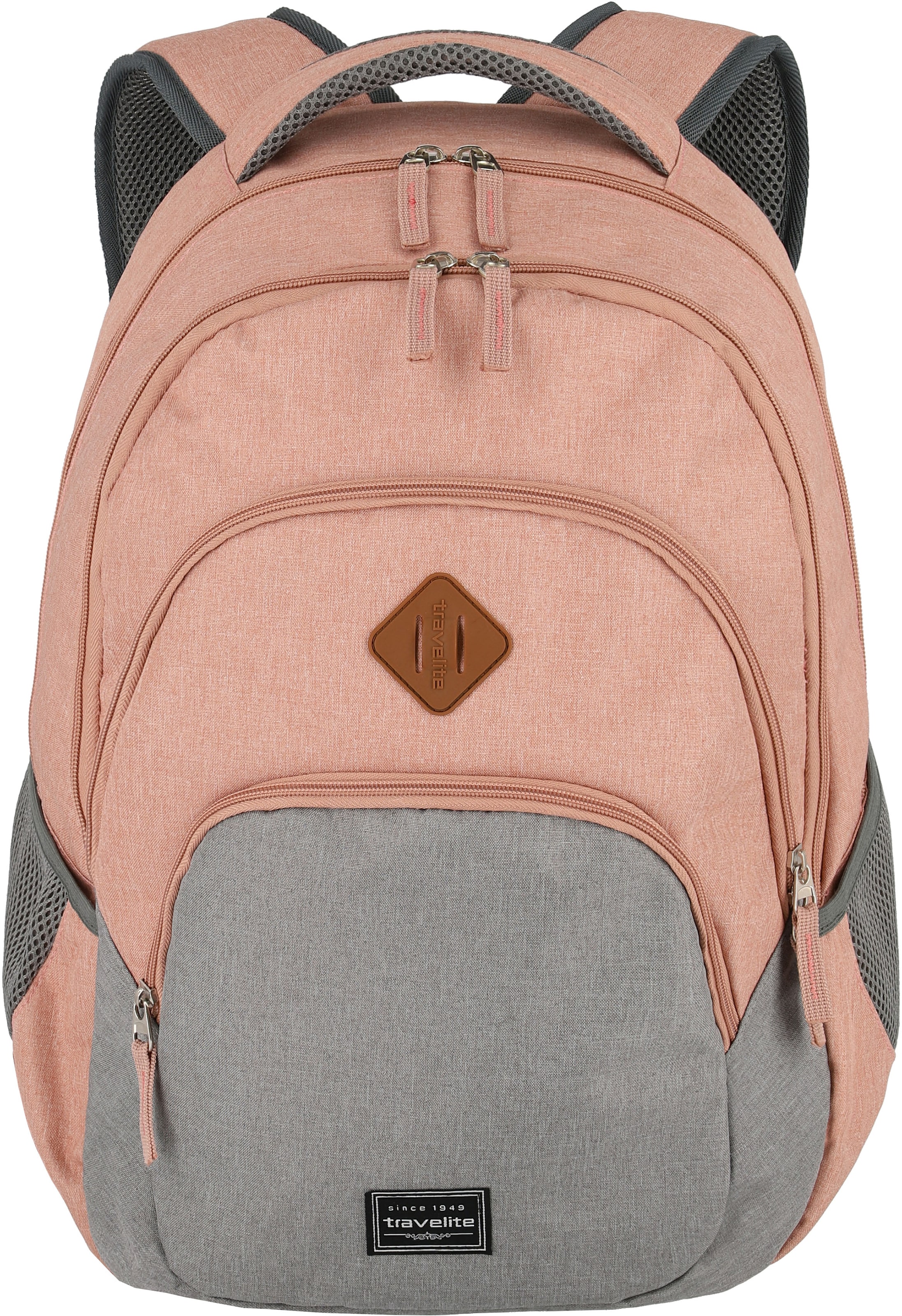 travelite Laptoprucksack »BASICS Melange, hellgrau«, Freizeitrucksack Arbeitsrucksack Schulrucksack Reiserucksack