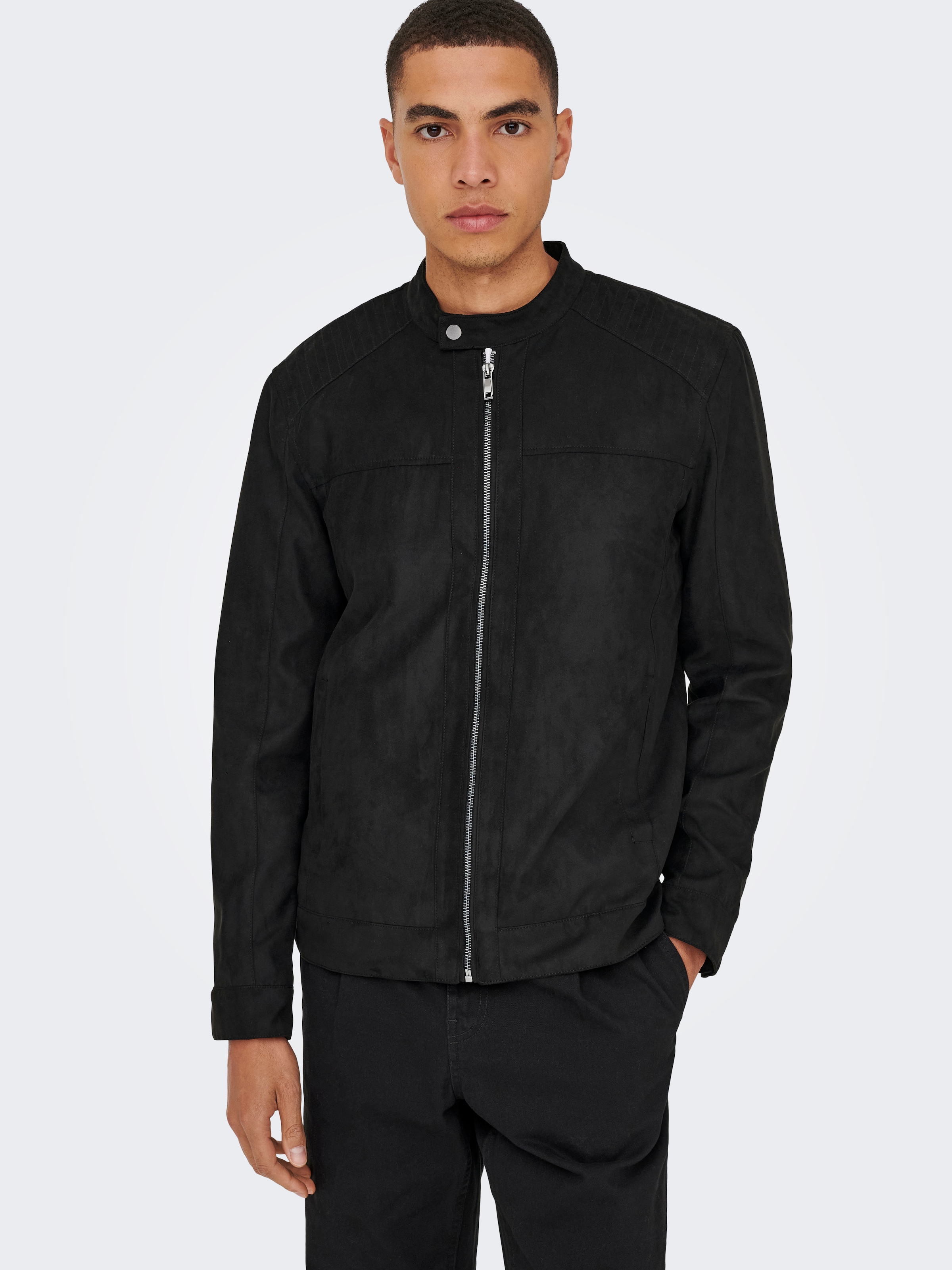 ONLY & SONS Bomberjacke "ONSMIKE FAKE SUEDE JACKET OTW" ohne Kapuze