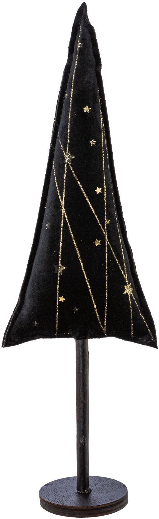 Creativ deco Dekobaum »Weihnachtsdeko«, aus Samtstoff mit Applikationen in 3 Grössen: 30x9, 40x13, 55x17 cm