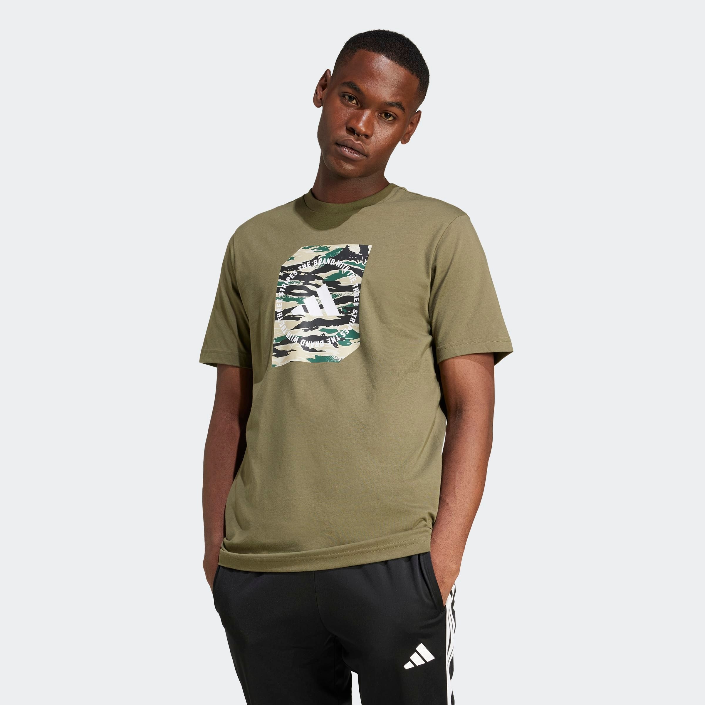 adidas Sportswear T-Shirt »M C CAMO BOX T« ohne Verschluss, aus weichem Single Jersey, pflegeleicht