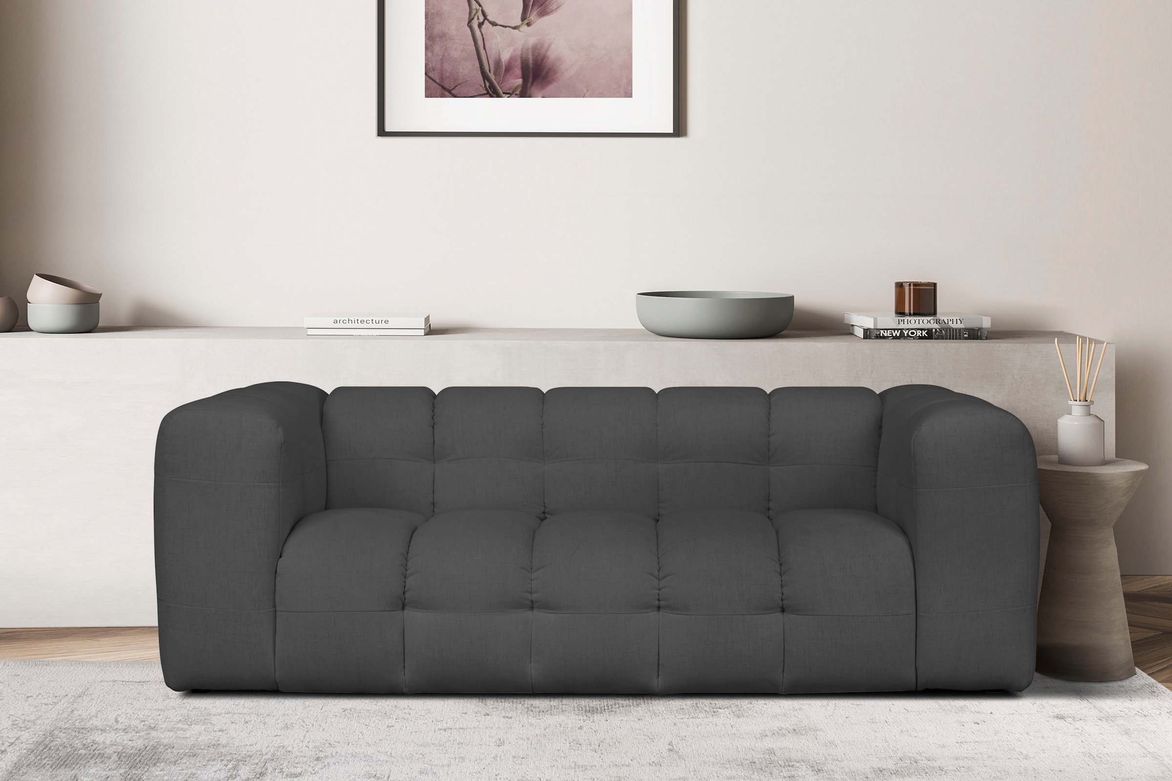 LeGer Home by Lena Gercke 3-Sitzer »TALISHA Designersofa, moderne Steppung, Masse B/T/H: 229/110/75 cm«, aufwendig gepolstert, hoher Sitzkomfort