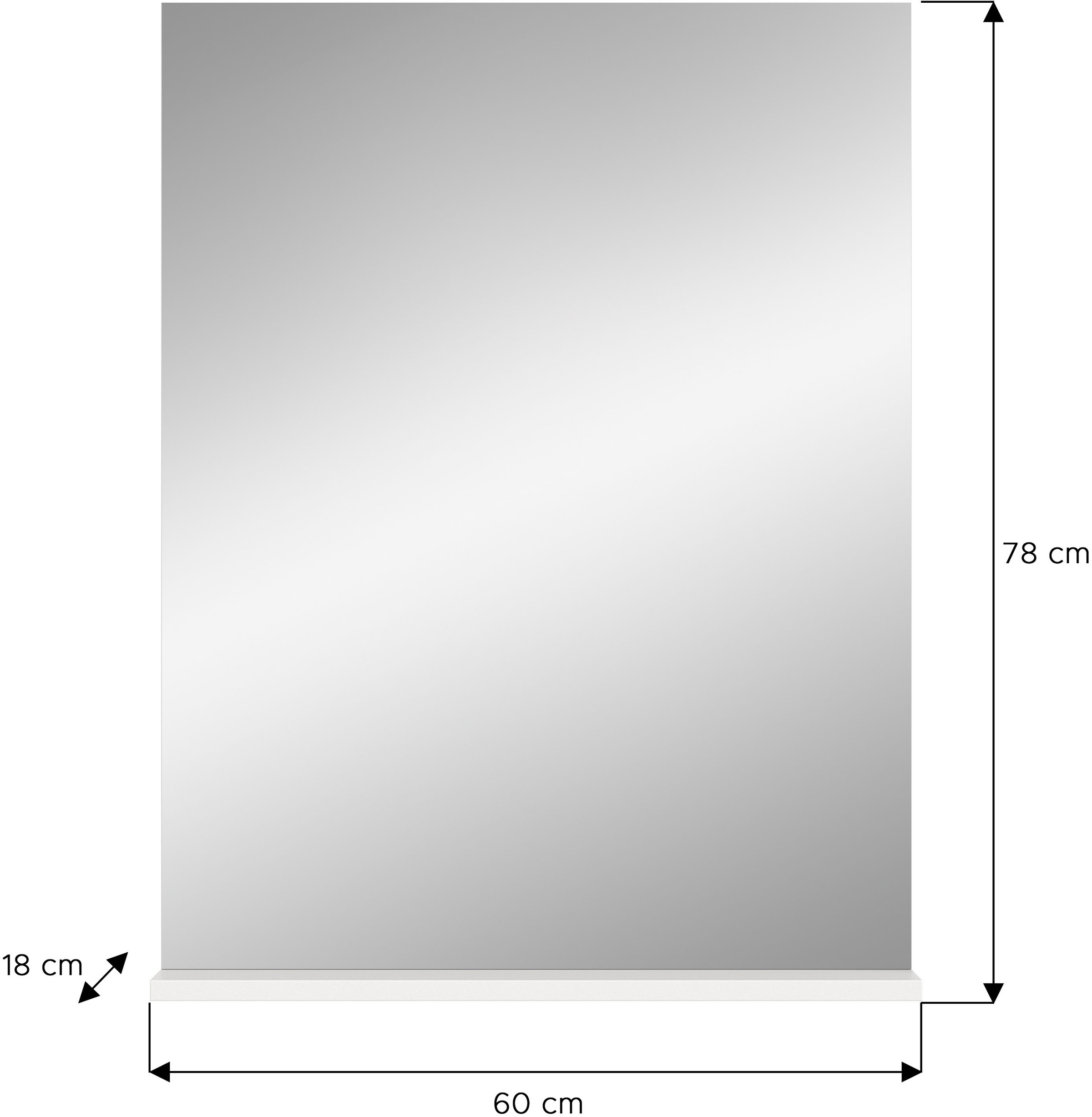 INOSIGN Badspiegel »Siena, Breite 60cm, 1 Ablageboden, hochwertiges Spiegelglas«, in verschiedenen Farben erhältlich, Badmöbel, Spiegel, Badezimmer