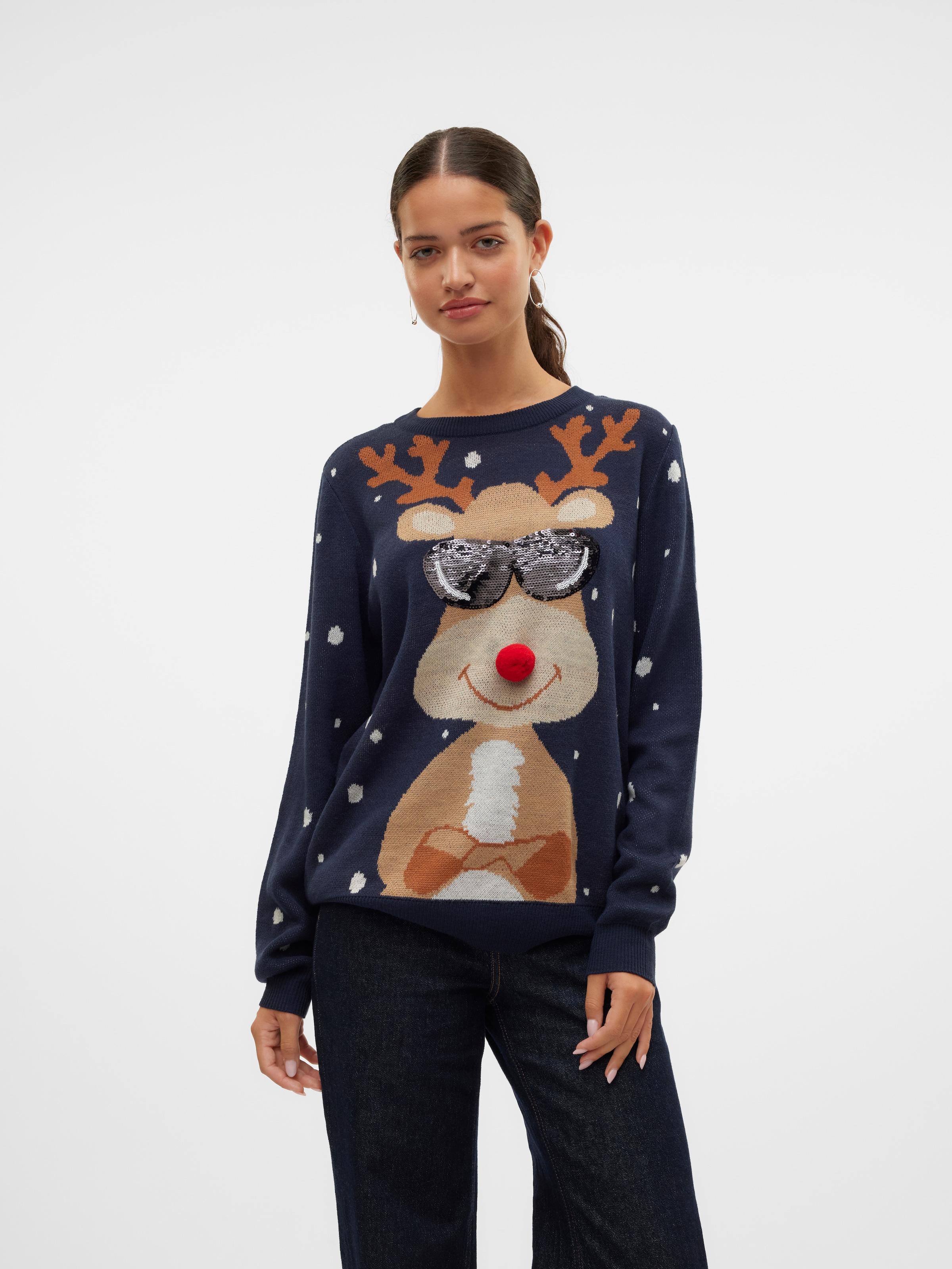 Weihnachtspullover »VMNEWTINSEL LS O-NECK BLOUSE XMAS«