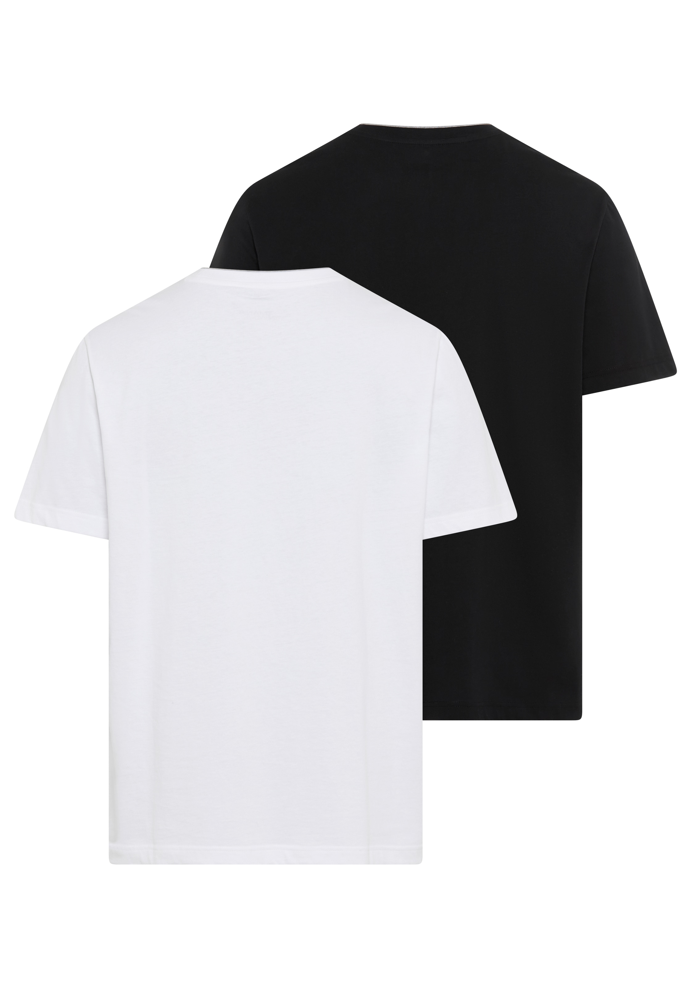 Man's World Rundhalsshirt »Neue Kollektion!«, (2-er Pack), mit kontrastfarbigen Einsatz am Halsausschnitt