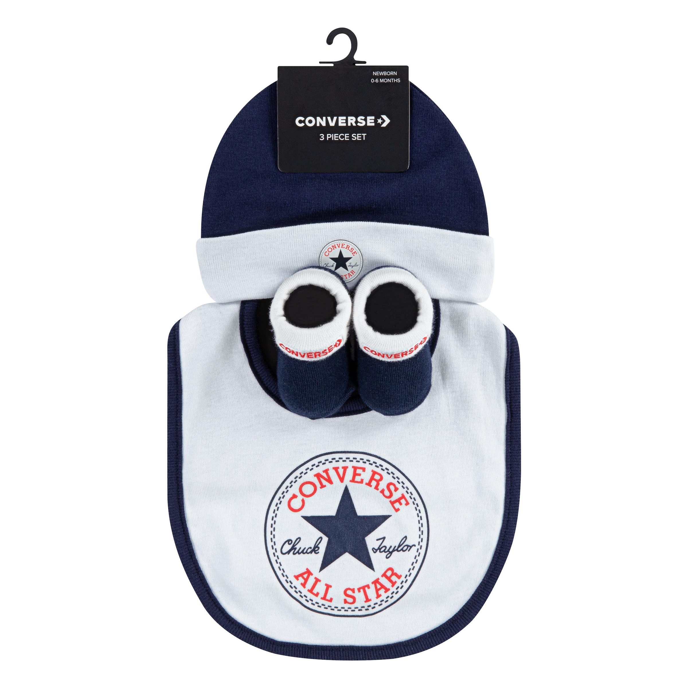 Converse Neugeborenen-Geschenkset »CHUCK INFANT HAT BIB BOOTIE SET 3PC«