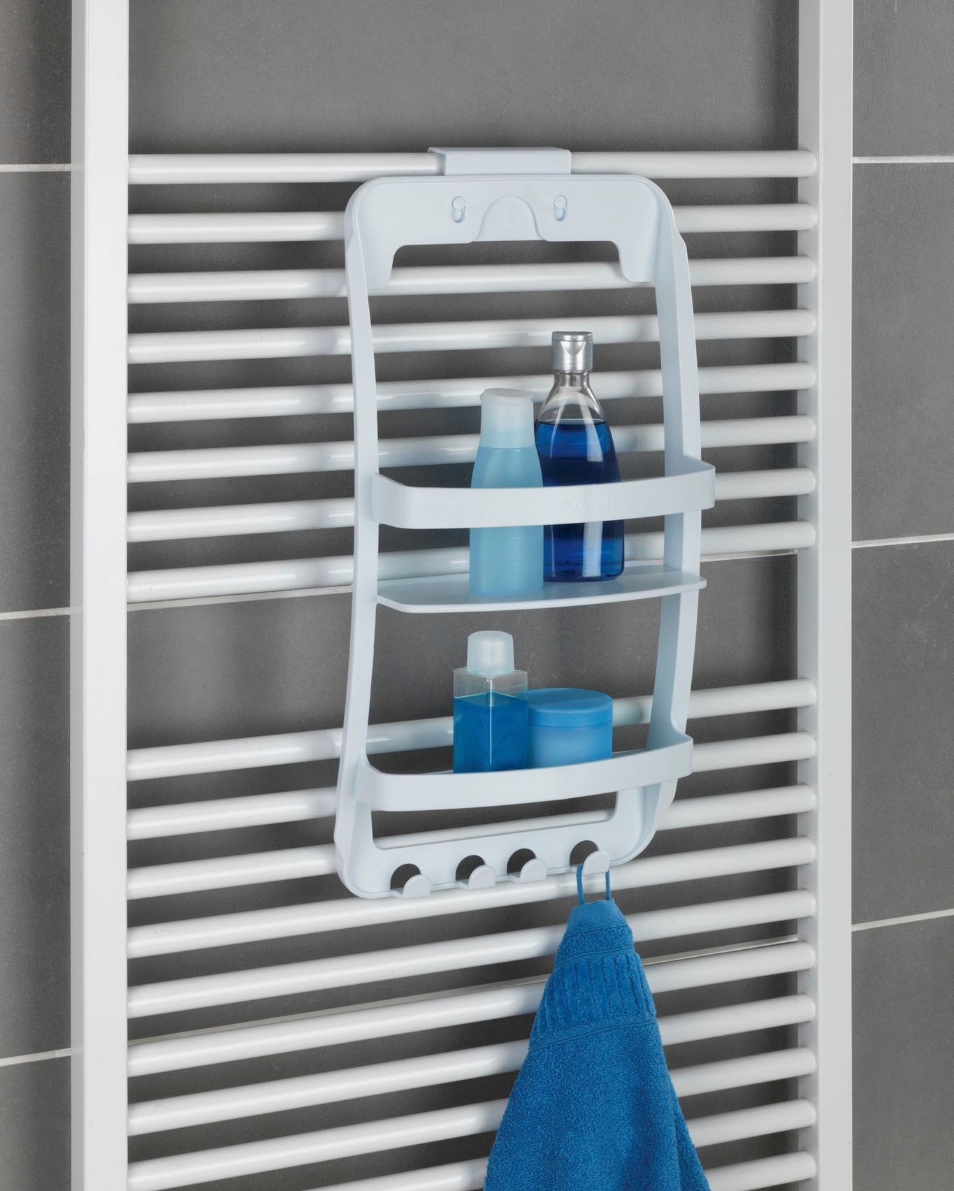 WENKO Badregal »Universal«, 2 Ablagen, 4 Haken