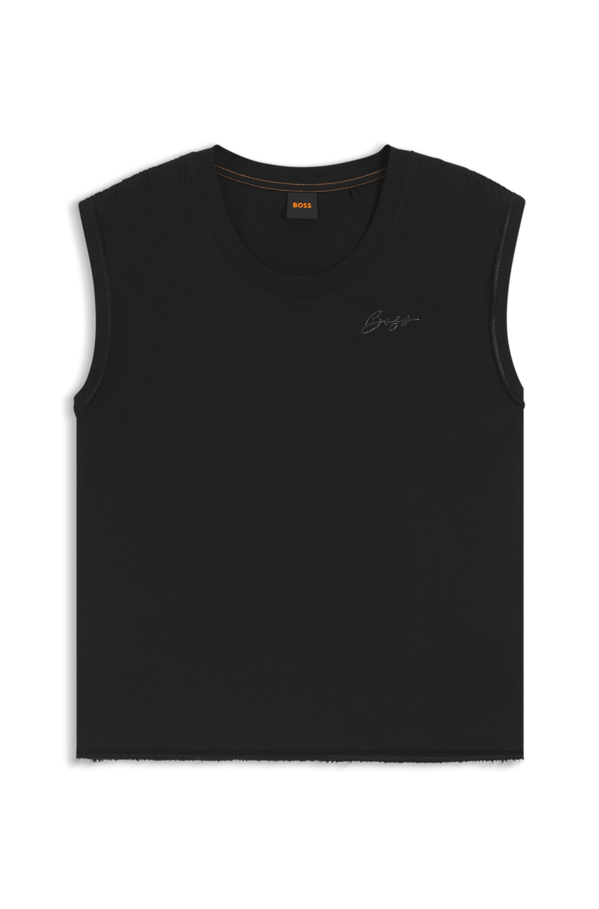 BOSS ORANGE Rundhalsshirt »Elai Premium Damenmode«, im Relaxed Fit, ärmellos