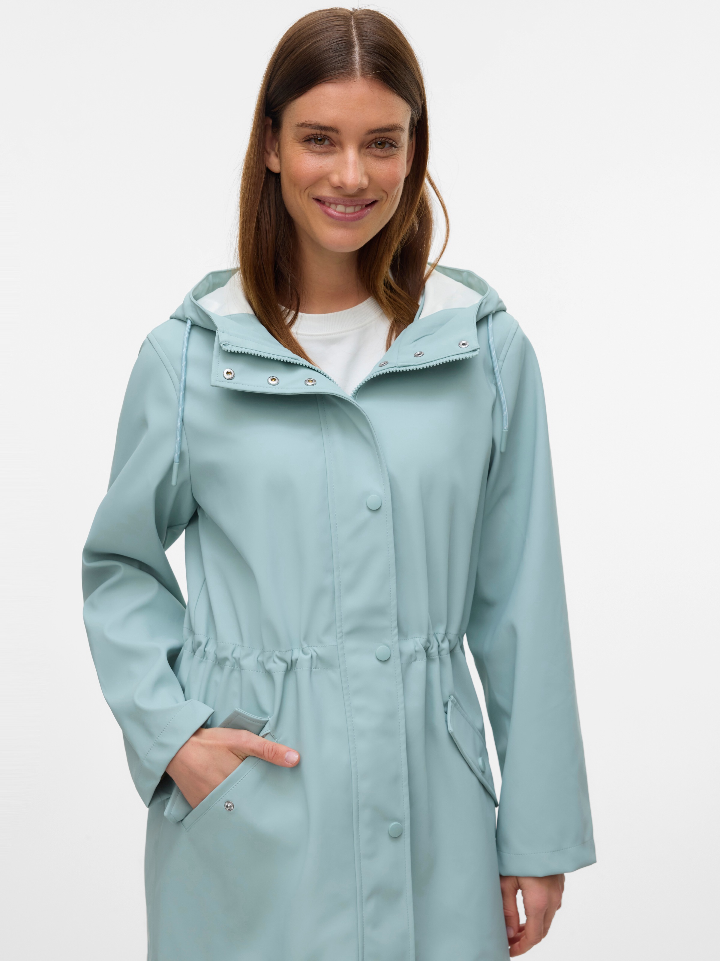 Vero Moda Regenjacke »VMMALOU COATED JACKET« mit Kapuze Lederimitat