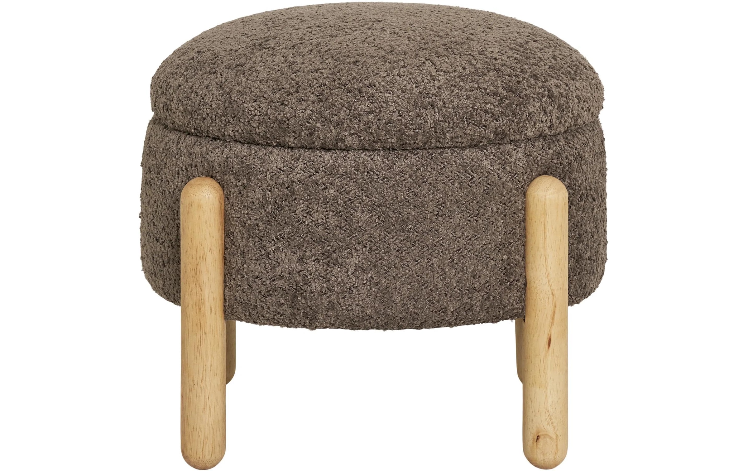 House Nordic Pouf »Medas Holz/Polyester (PES), Braun«, (1 St.)