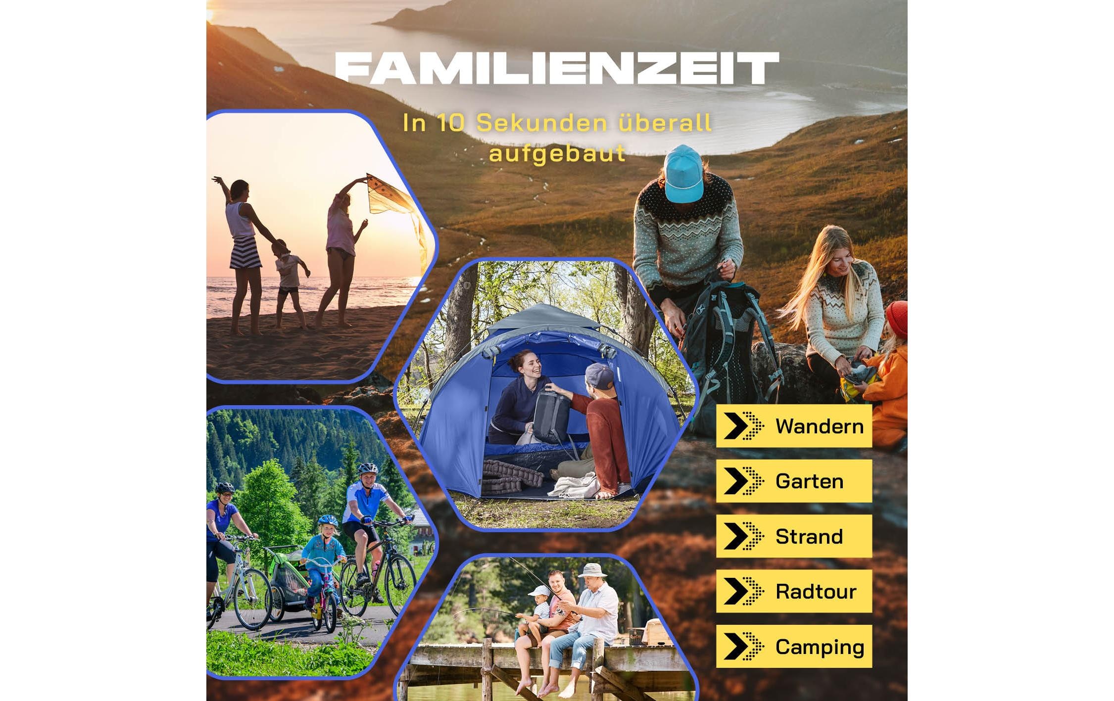 Wurfzelt »Where tomorrow Personenzelt Pop-Up«, 3 Personen