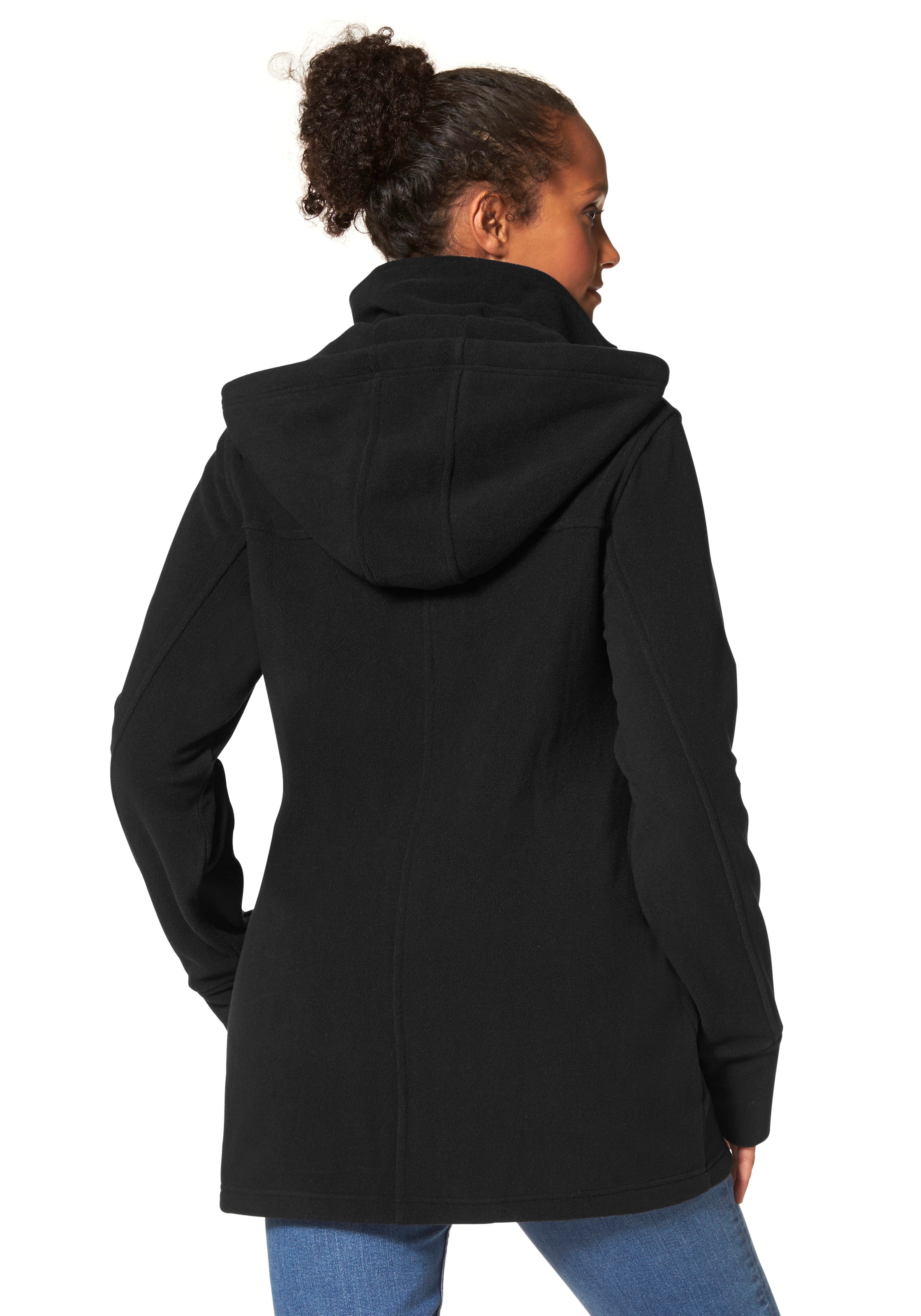 Polarino Fleecejacke "Grosse Grössen" mit Kapuze für kalte Tage, aus Fleece, sportlicher Stil, atmungsaktiv