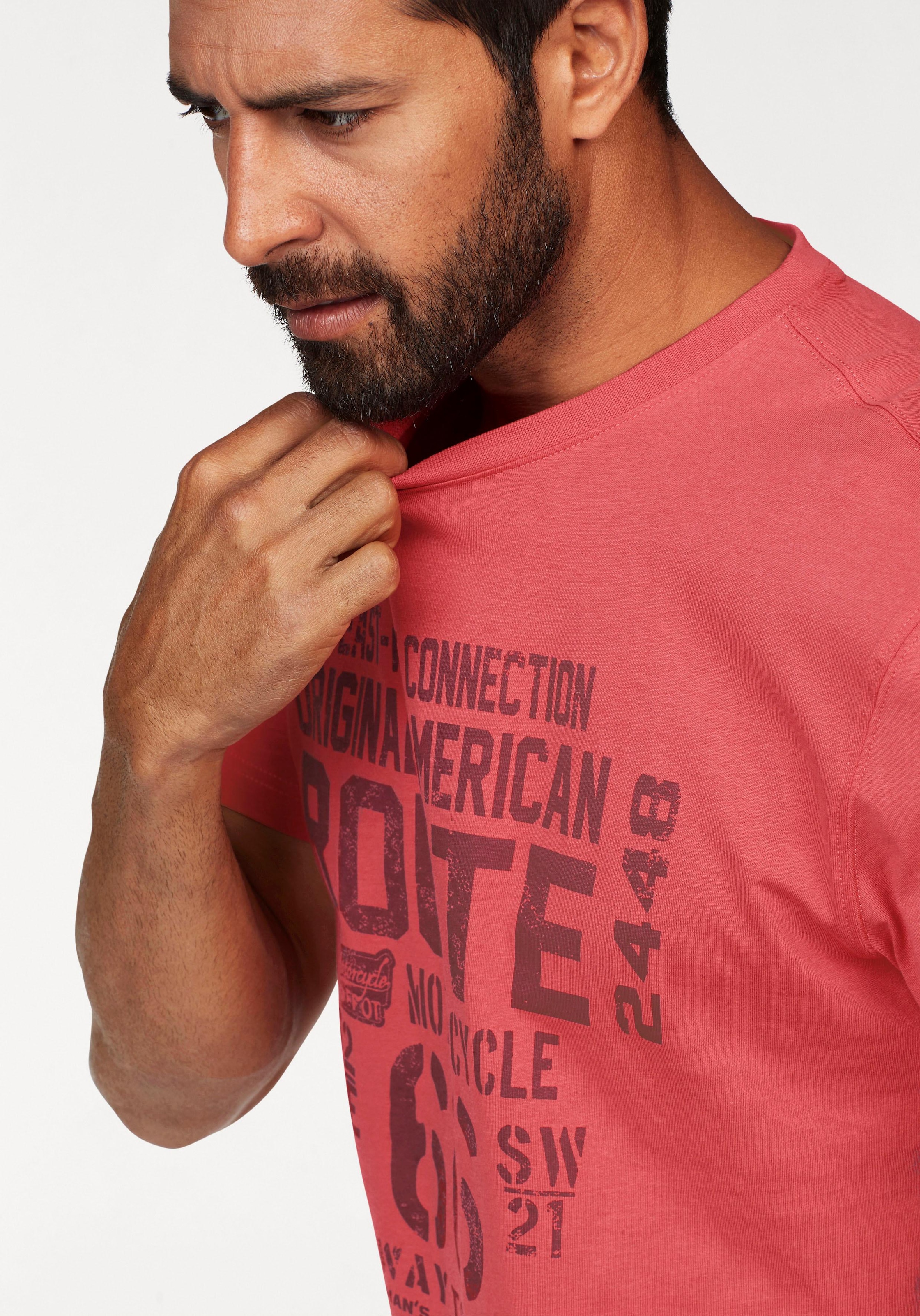 Man's World Rundhalsshirt, kurzärmelig, lässige Passform, bedruckt, Rundhalsausschnitt