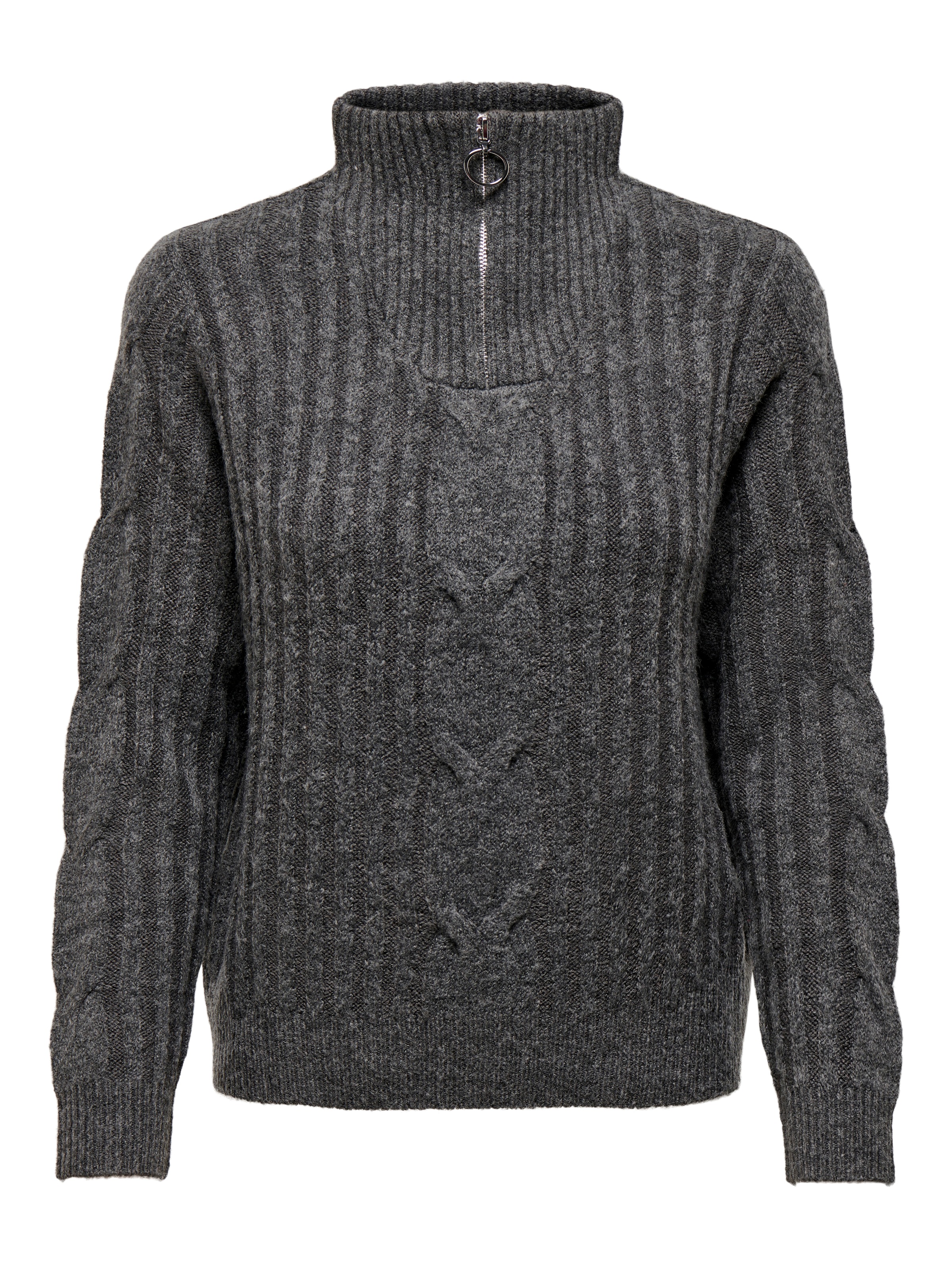 JDY Stehkragenpullover »JDYANDREA L/S ZIP CABLE PULLOVE KNT NOOS«