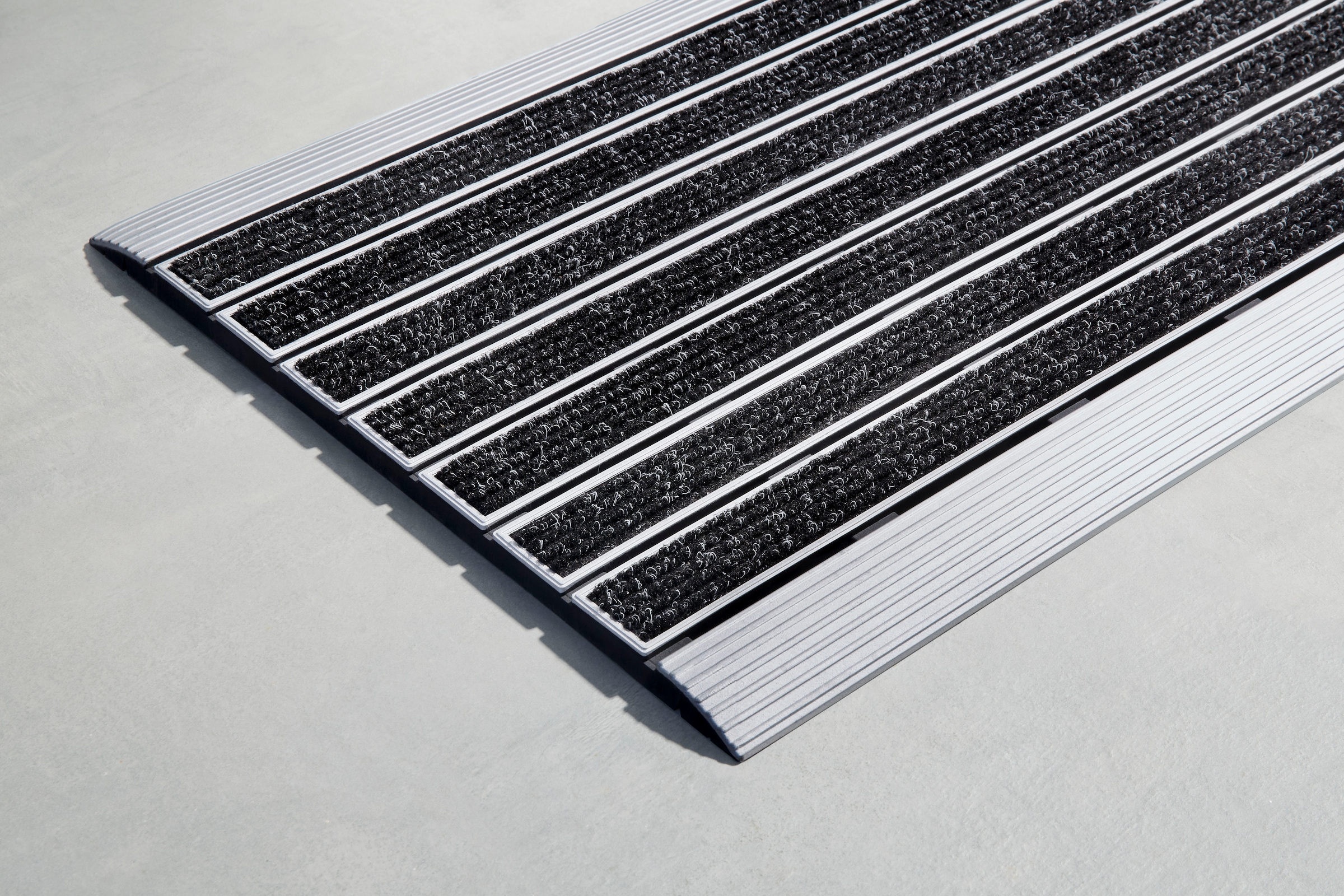 Home2Fashion Fussmatte »ProfileClean«, rechteckig, 12 mm Höhe, Schmutzfangmatte, edle Aluminiumoptik, robust & strapazierfähig