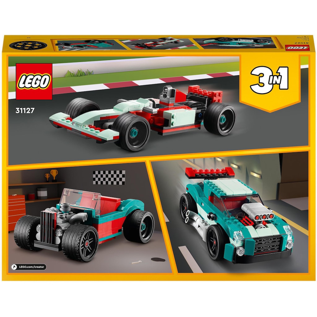 LEGO® Konstruktionsspielsteine »Strassenflitzer (31127), LEGO® Creator 3in1«, (258 St.)