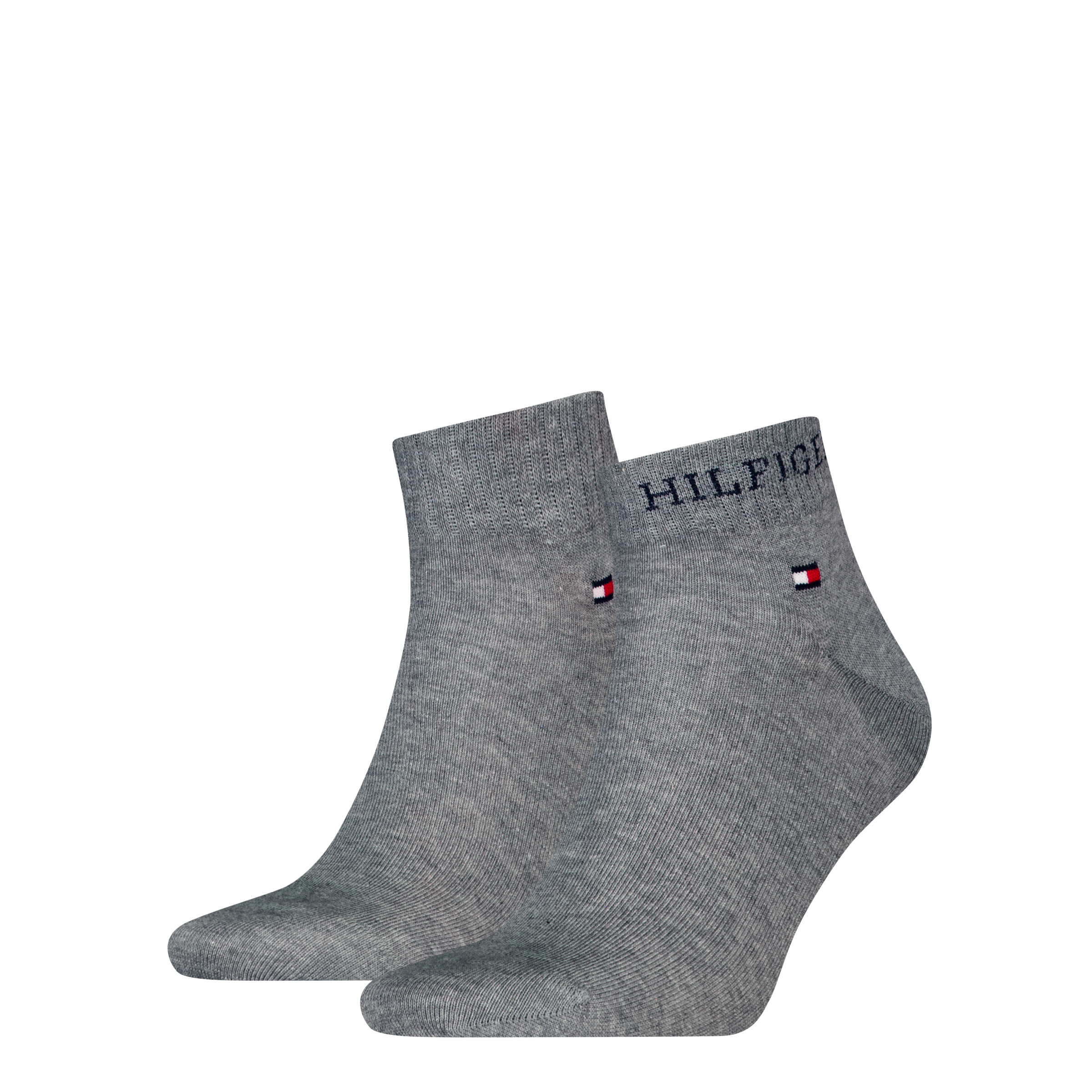 Tommy Hilfiger Kurzsocken »TH MEN QUARTER 2P HILFIGER TAB« 2 Paar, Logo-Flag und Schriftzug