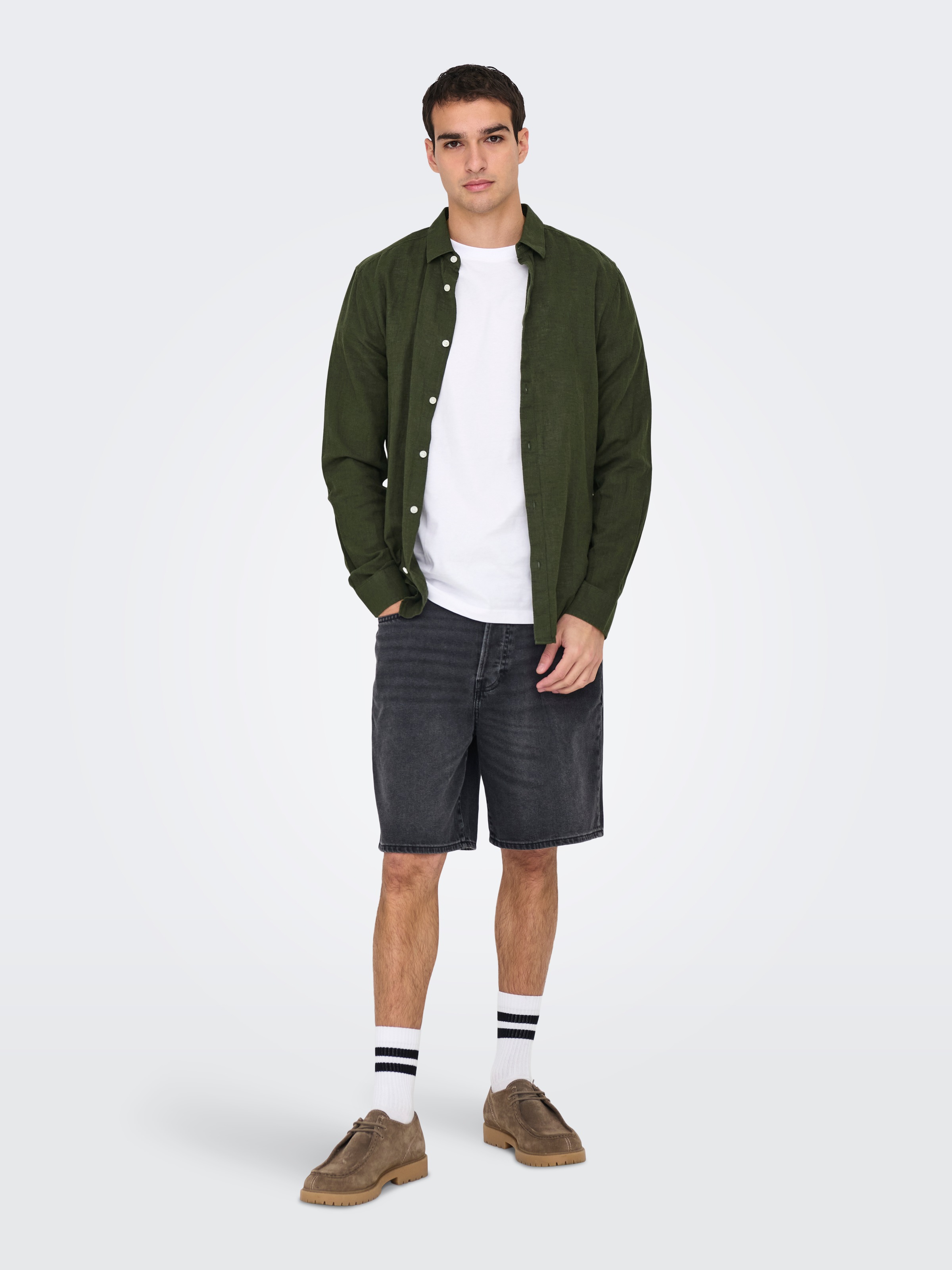ONLY & SONS Langarmhemd »ONSCAIDEN LS SOLID LINEN SHIRT NOOS«