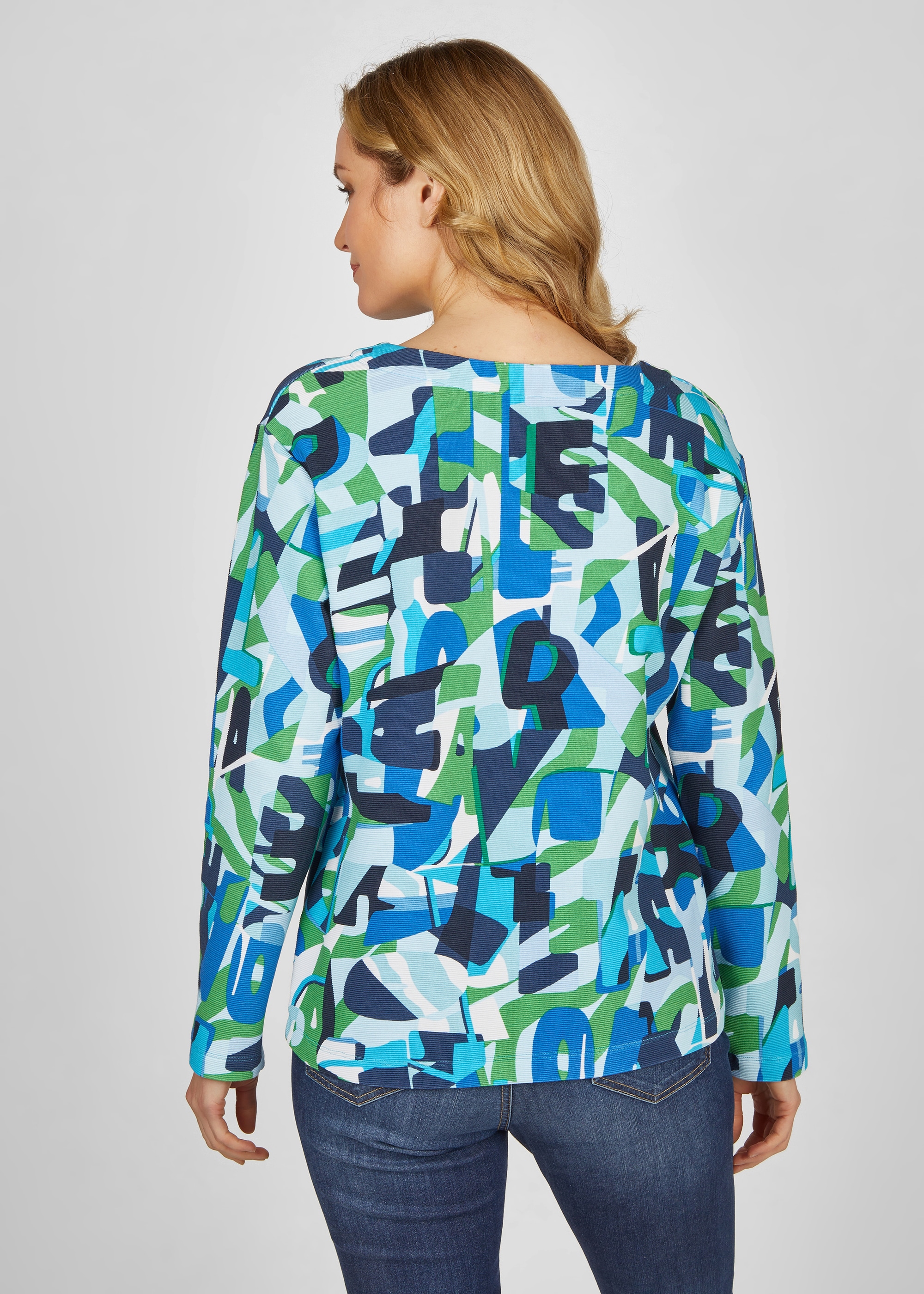 Rabe Langarmshirt, mit abstraktem Jelmoli-Versand | kaufen online Buchstaben-Muster