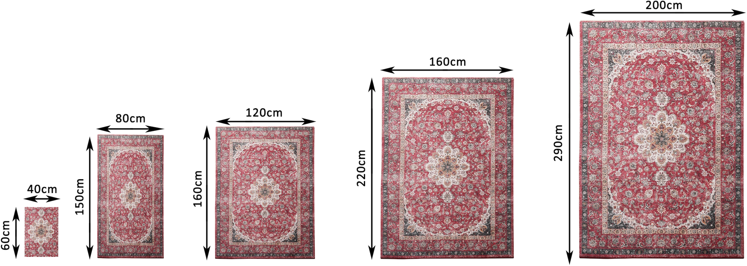my home Teppich »Omar, Druckteppich, orientalisches Design, mehrfarbig, bedruckt«, rechteckig, 13 mm Höhe, Orient-Optik, Vintage Design, weich, Wohnzimmer, Schlafzimmer