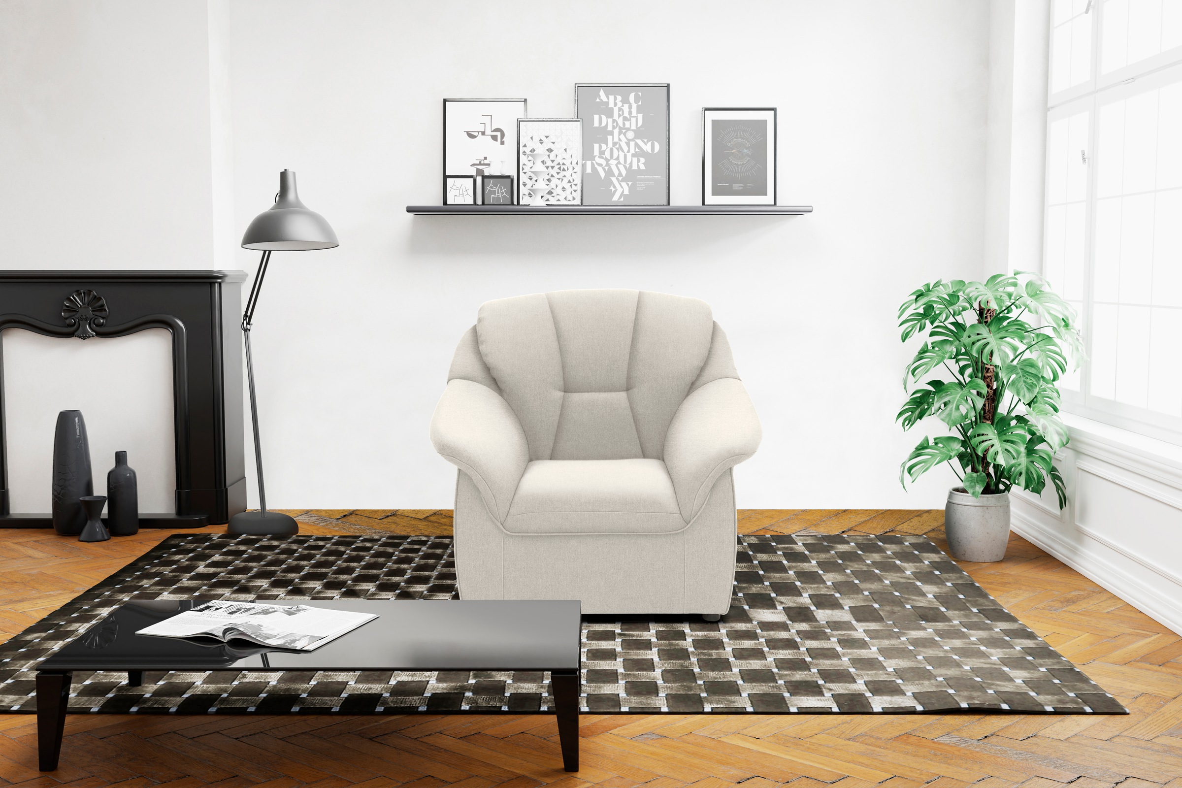 DOMO collection Sessel "Faenza für kleine Räume, zeitlos und elegant, kompakte Maße"