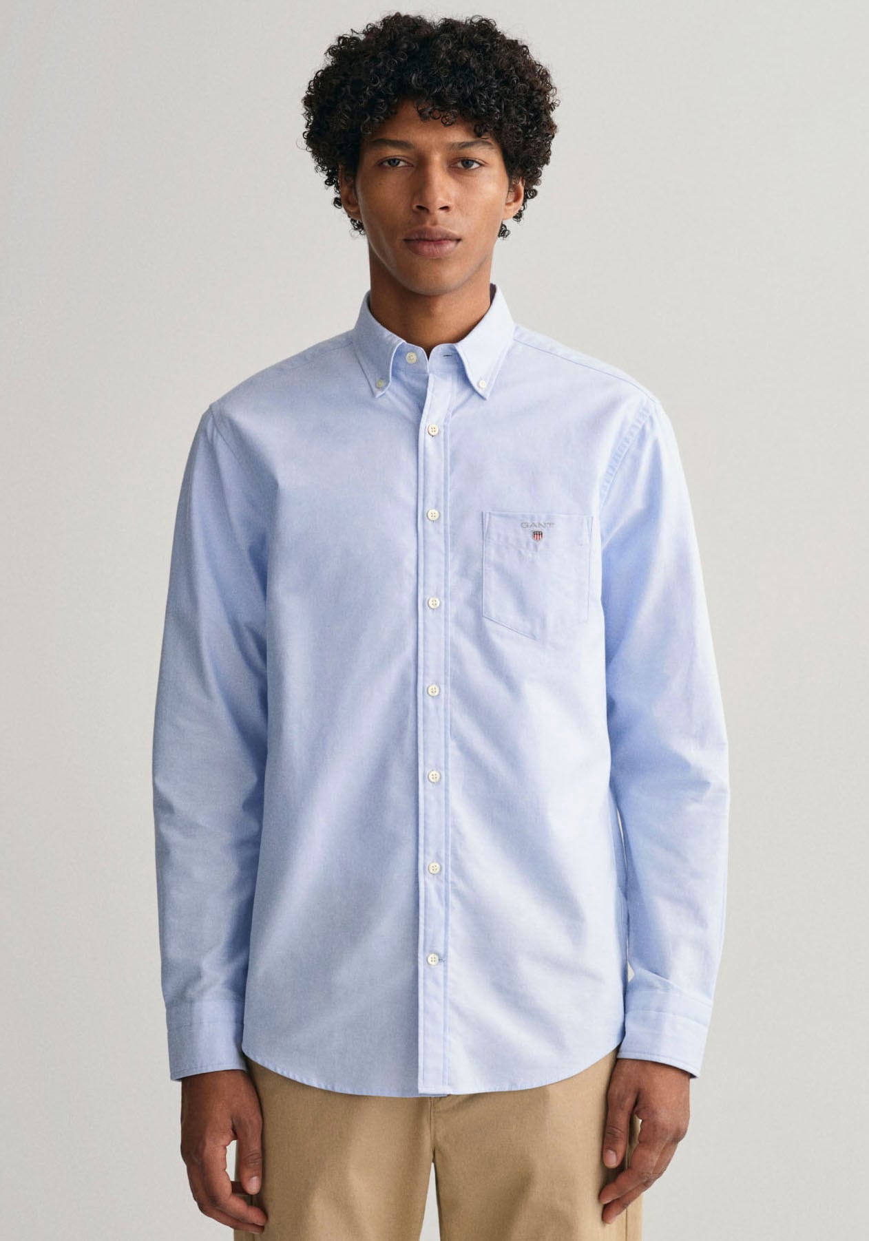 ❤ Gant Langarmhemd »Oxford«, mit Logostickerei auf der Brusttasche kaufen  im Jelmoli-Online Shop