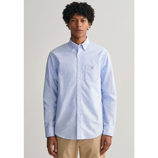 ❤ Gant Langarmhemd »Oxford«, mit Logostickerei auf der Brusttasche kaufen  im Jelmoli-Online Shop