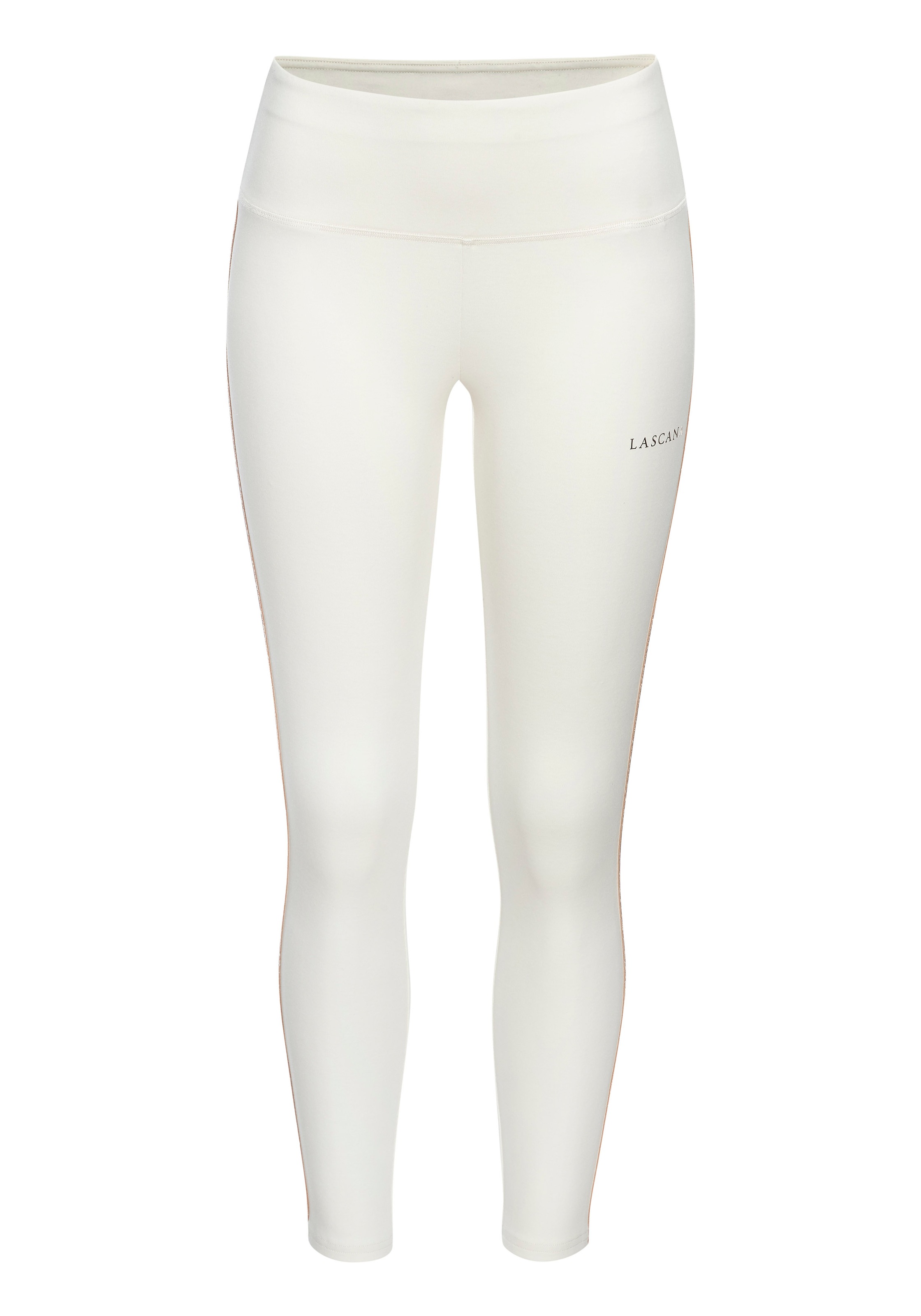 LASCANA Leggings mit goldenem Piping