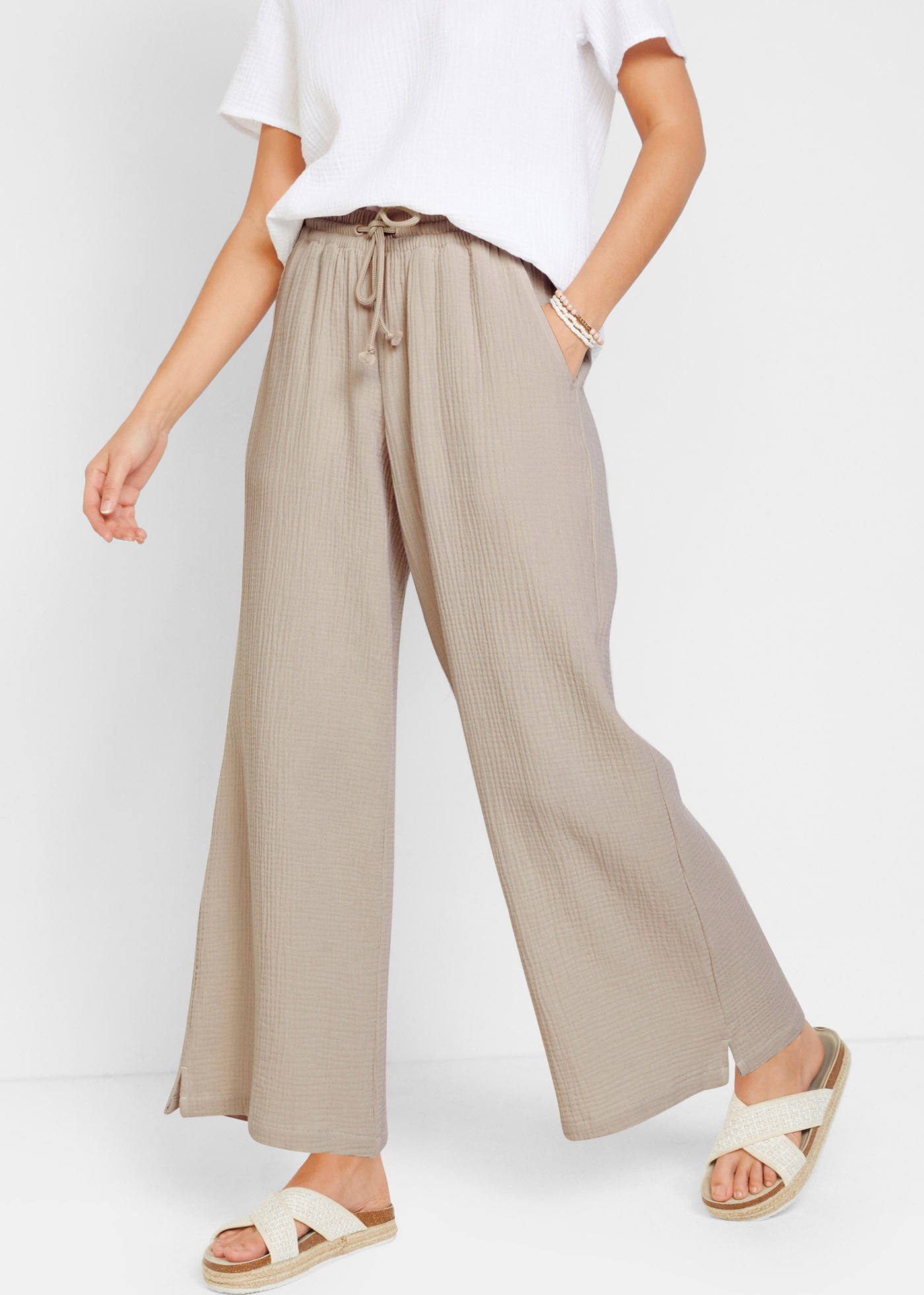 bonprix Palazzohose »Palazzo-Hose aus Musselin« Palazzo-Hose aus Musselin