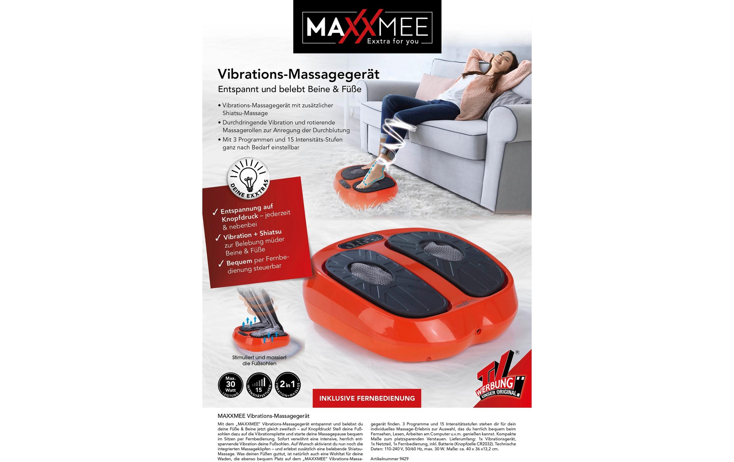 MAXXMEE Massagegerät »24 V, Schwarz/Orange«