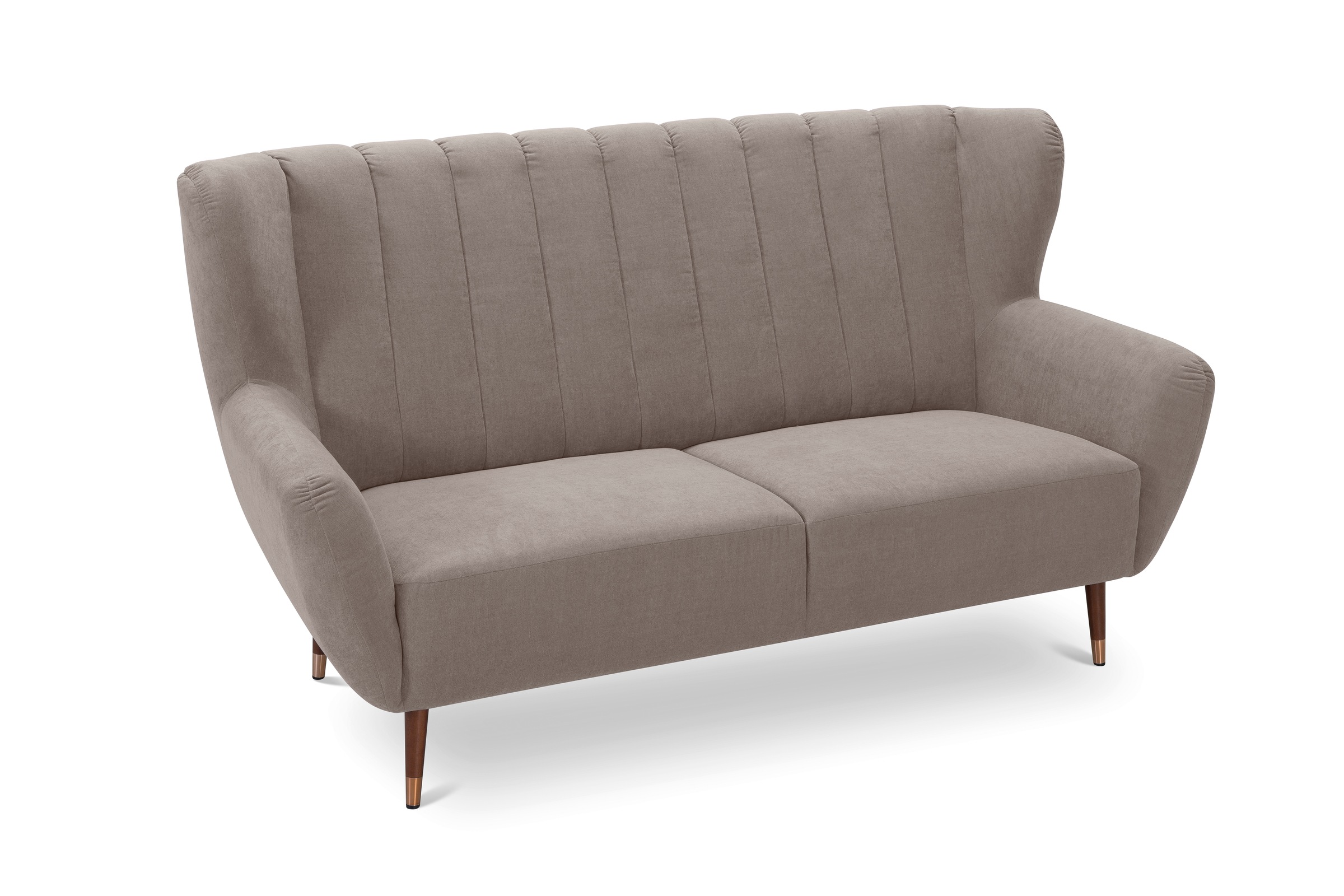 exxpo - sofa fashion 3-Sitzer »Polly, bequem mit hoher Rückenlehne, hohe Füsse, Ohrensesselcouch«, Küchensofa, mit hochwertigen Bezügen
