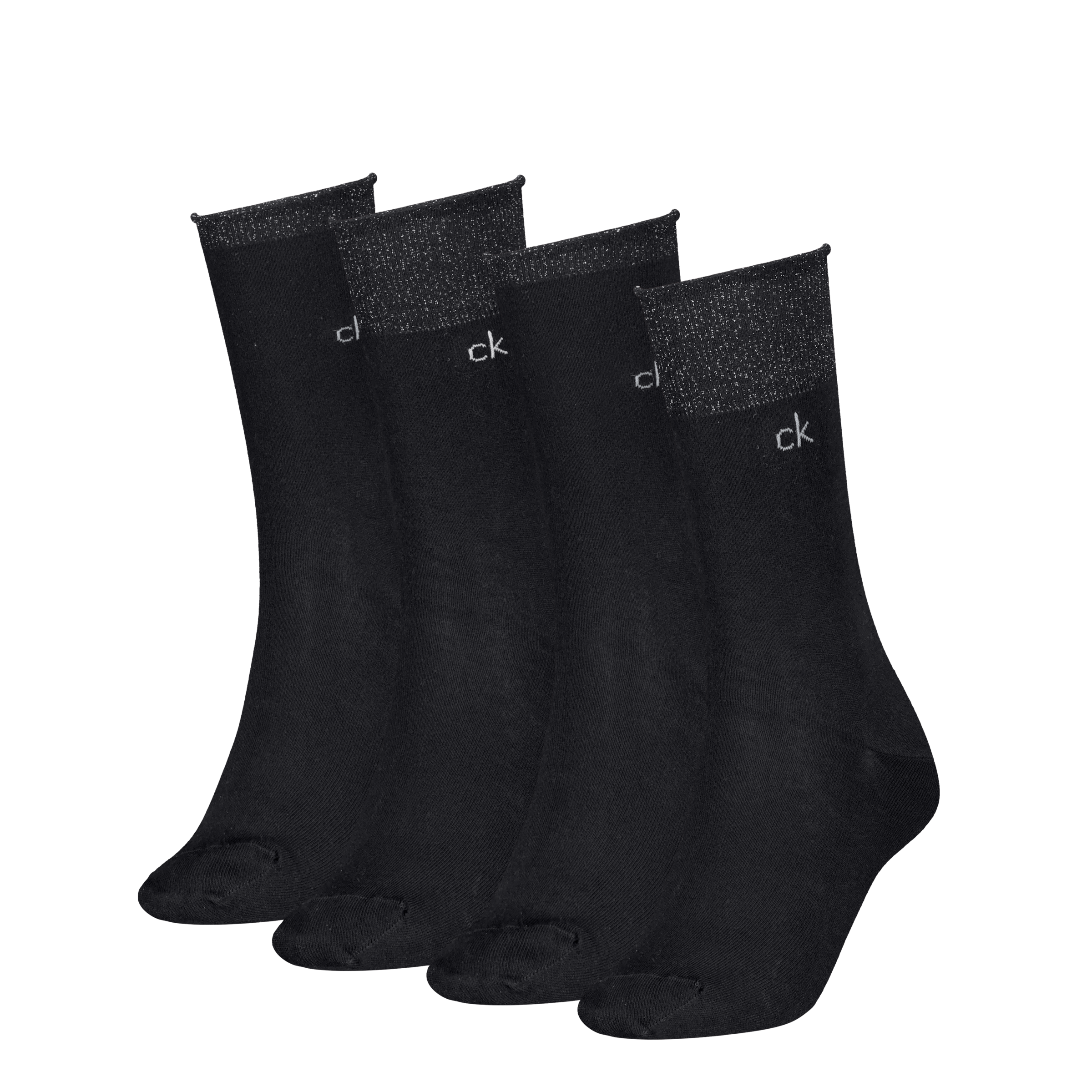 Calvin Klein Socken »CK WOMEN SOCK 4P HOLIDAY PACK LUREX« 4er Pack, 4 Stk. tlg. Glitzerfäden, Logostickerei, kleiner Rollrand