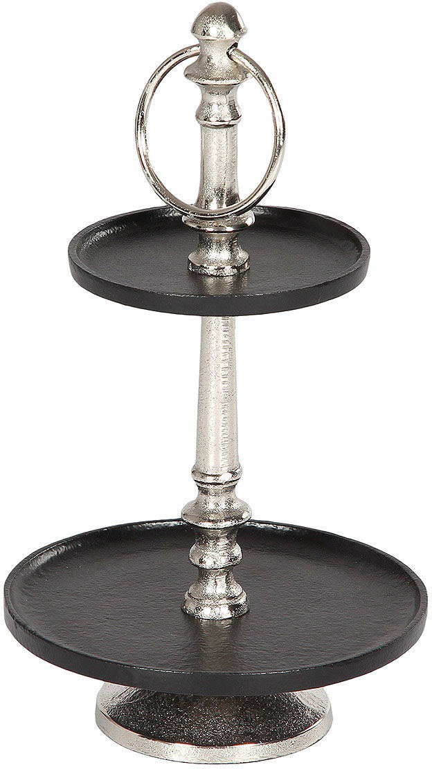 Ambiente Haus Etagere "Etagere 2 Stufen Silber und Schwarz"
