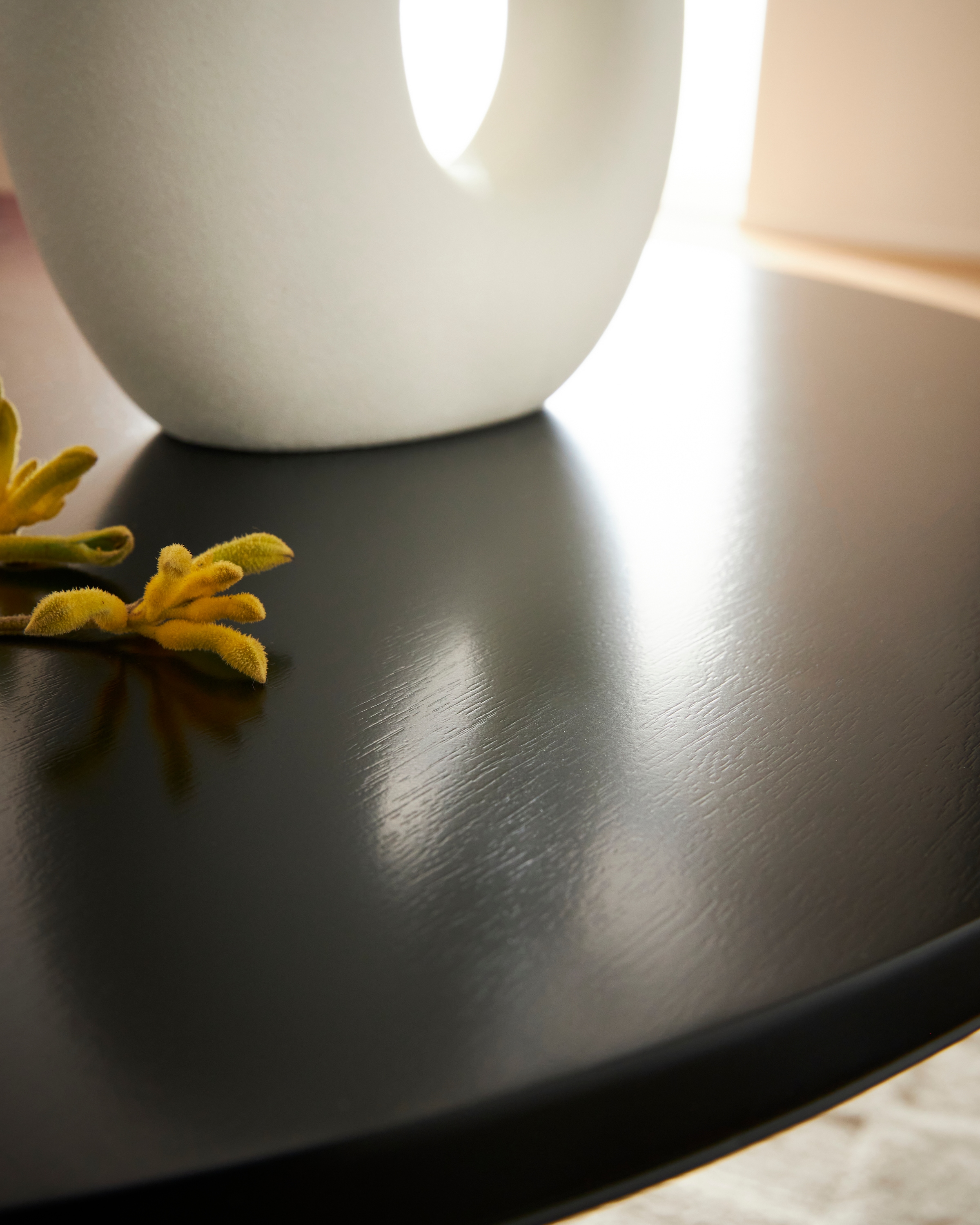 LeGer Home by Lena Gercke Couchtisch »NADYA«, aus schwarzen MDF Holz, zylinderförmiger Fuss