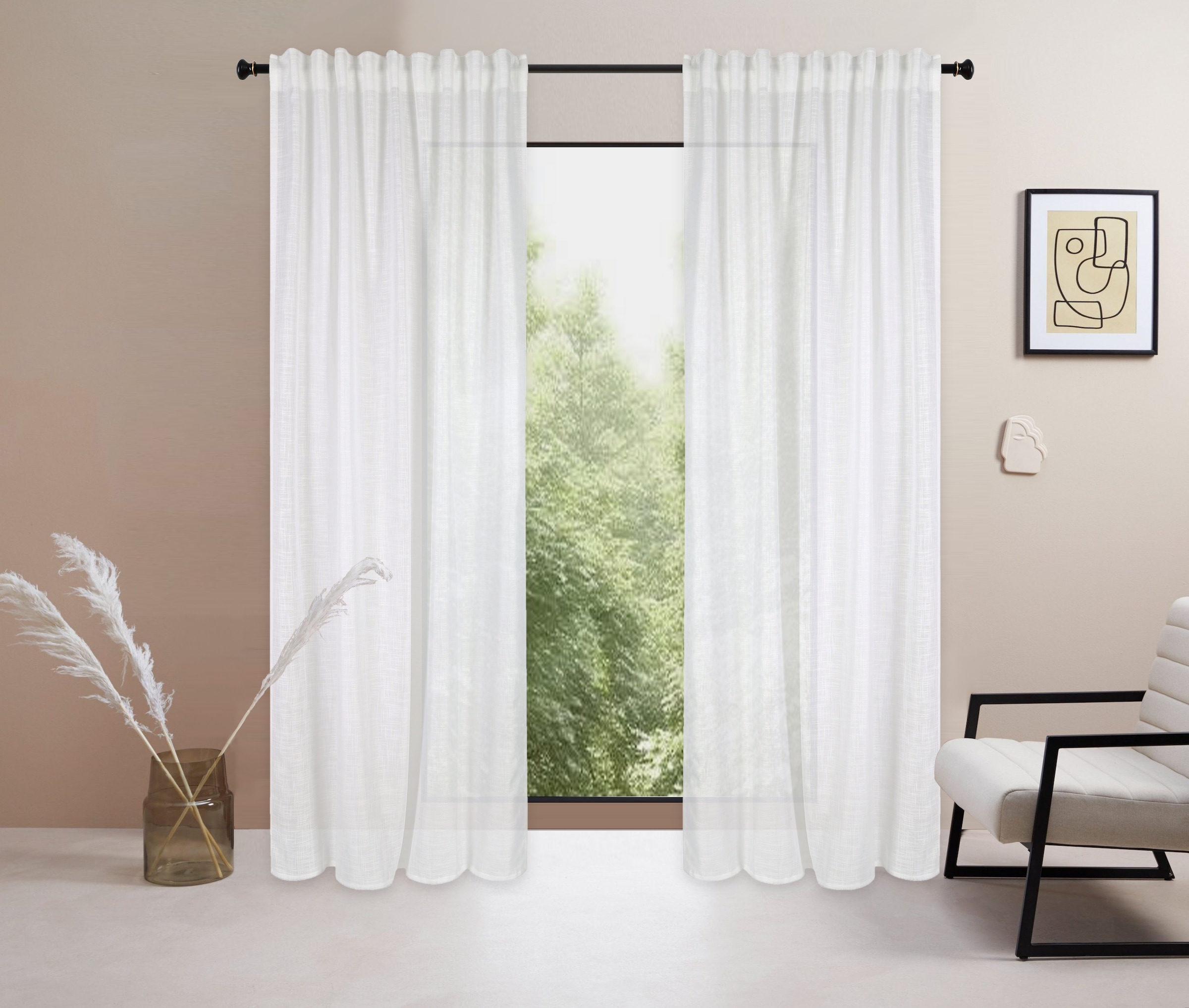 LeGer Home by Lena Gercke Gardine »Marusha«, (1 St.), 1 Schal, Leinenoptik, gewebt, verschiedene Grössen
