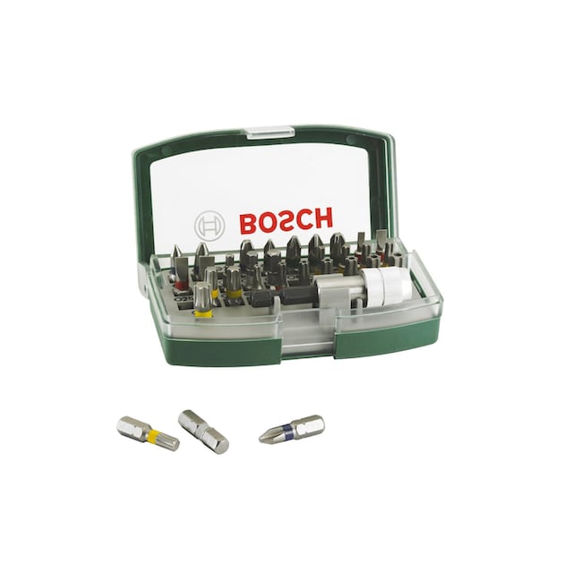 Bosch Pro 32tlg Schrauberbit-Set Kunstoffkassette mit Sichtfenster Magnetisch 