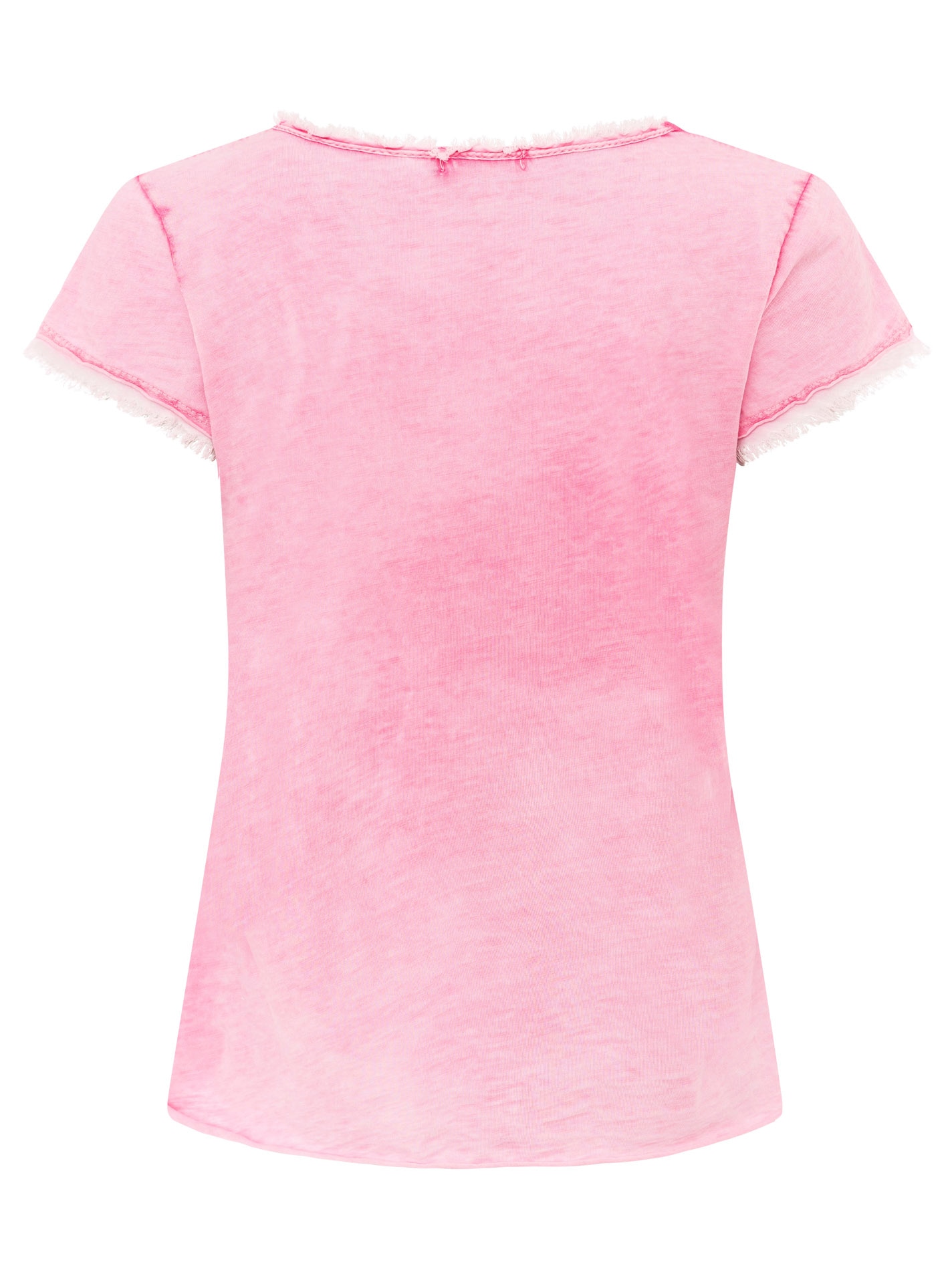 Zwillingsherz T-Shirt »"Positive Mind"«, V-Ausschnitt, Kurzarm, Used-Look, Baumwolle, ausgefranste Kanten