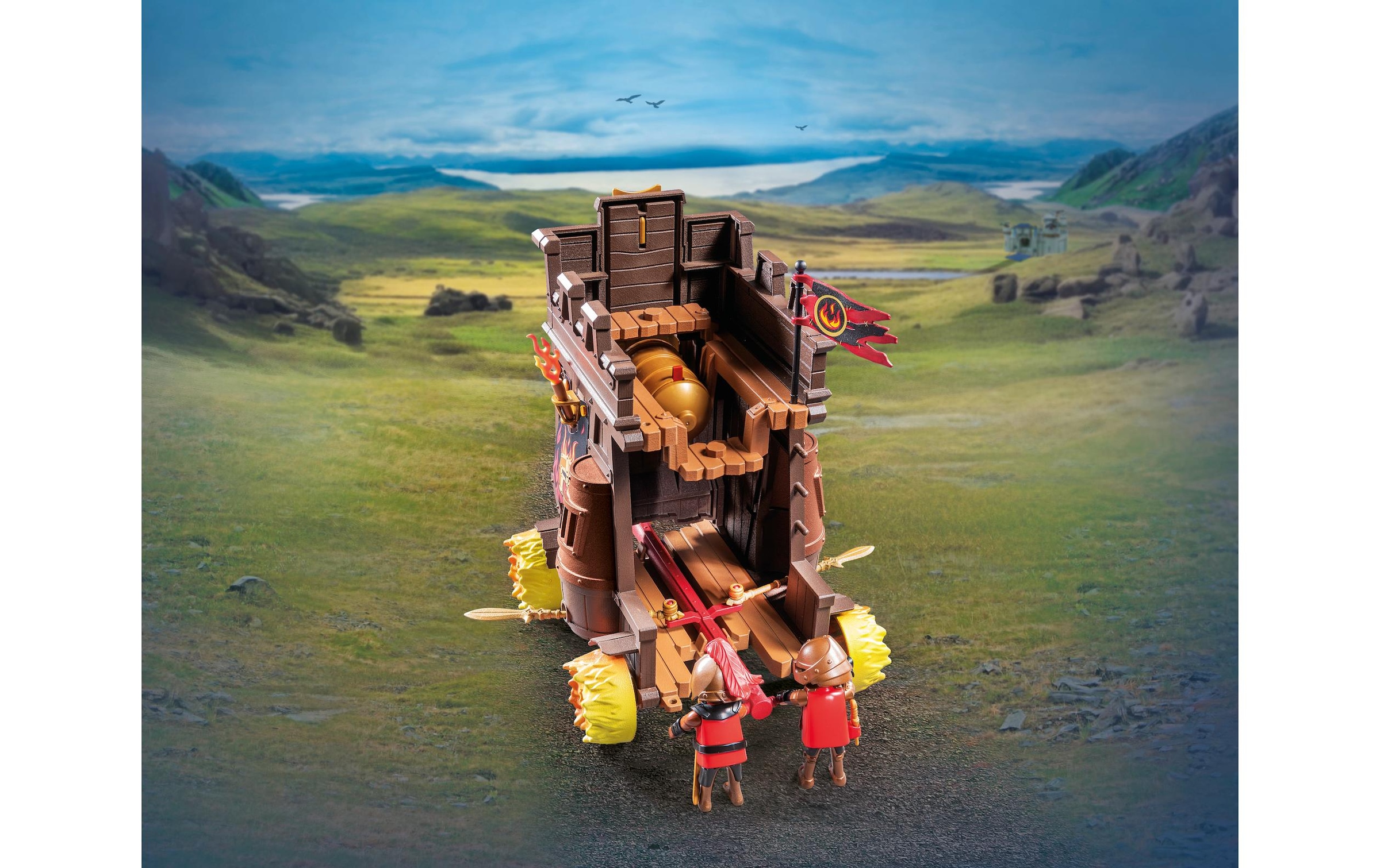 Playmobil® Spielbausteine »Novelmore Angriffswagen mit Feuerkanone 71643«, (68 St.)