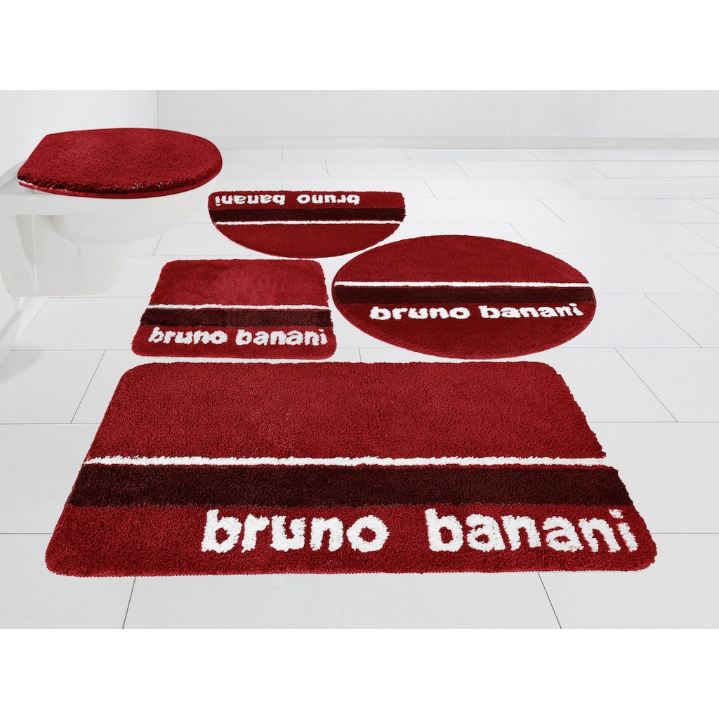 Bruno Banani Badematte »Maja«, Höhe 20 mm, rutschhemmend beschichtet, fussbodenheizungsgeeignet-strapazierfähig-schnell trocknend, weiche Haptik, mit Logo, Badematten auch als 3 teiliges Set erhältlich