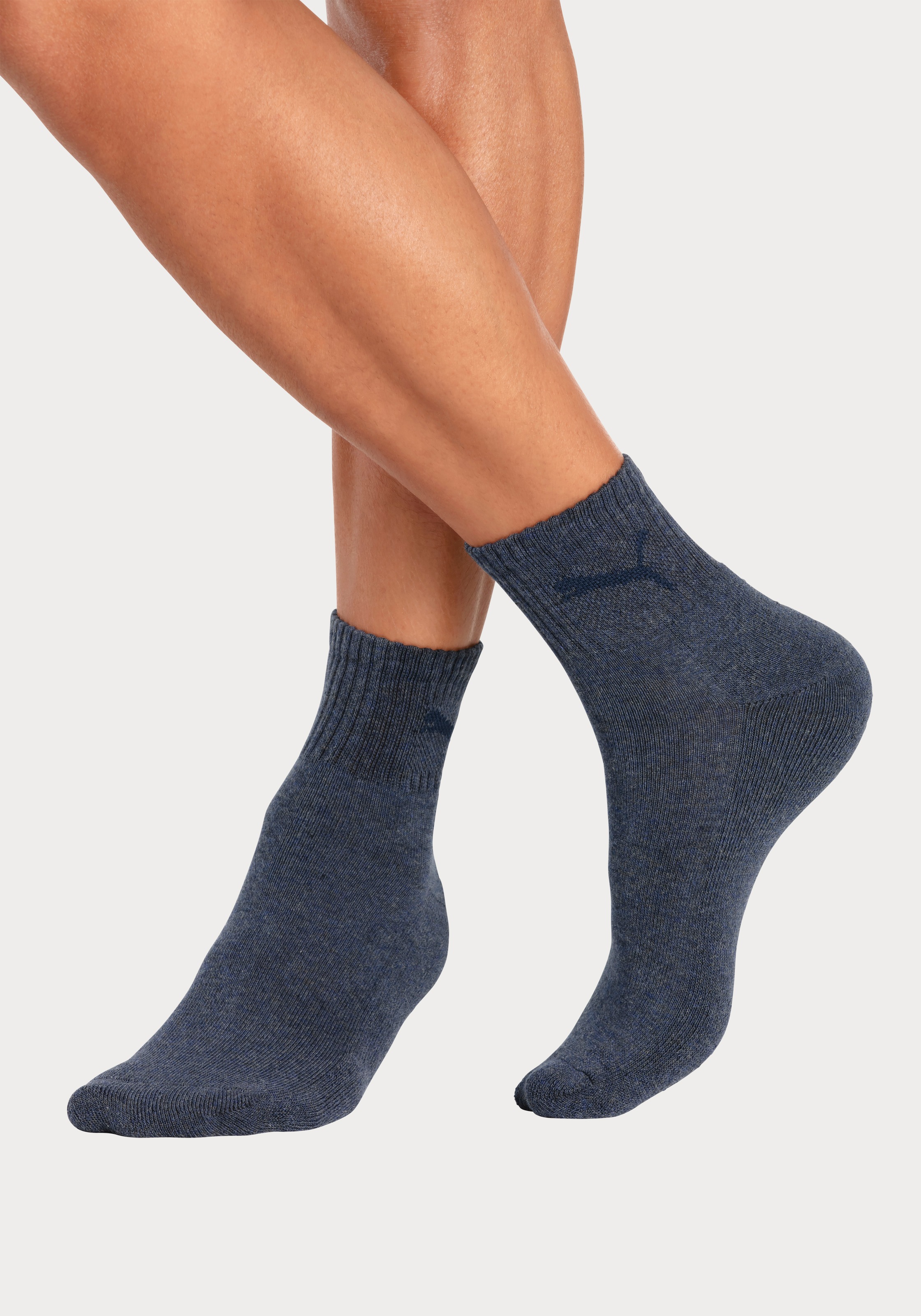 PUMA Sportsocken »short crew«, (3 Paar), gepolsterte Frottee-Sohle, atmungsaktiv