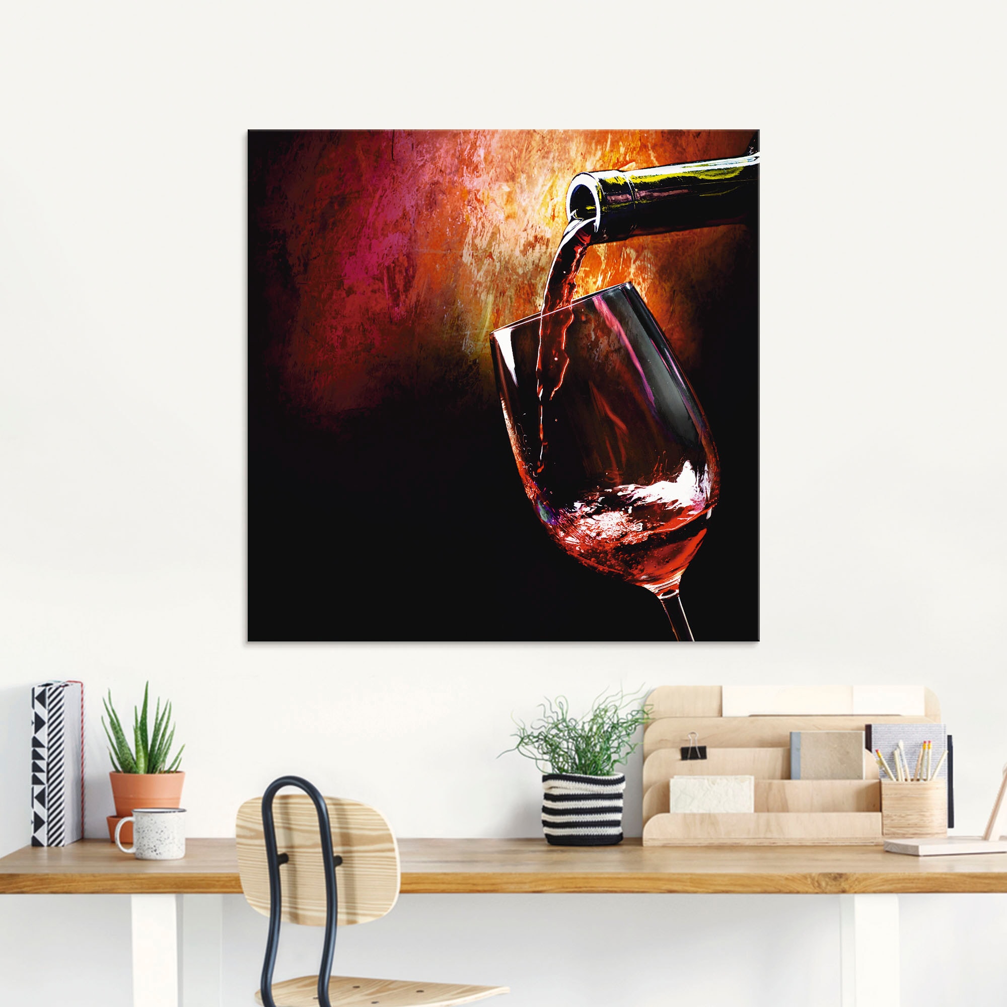 Artland Glasbild »Wein - Rotwein«, Getränke, (1 St.), in verschiedenen Grössen