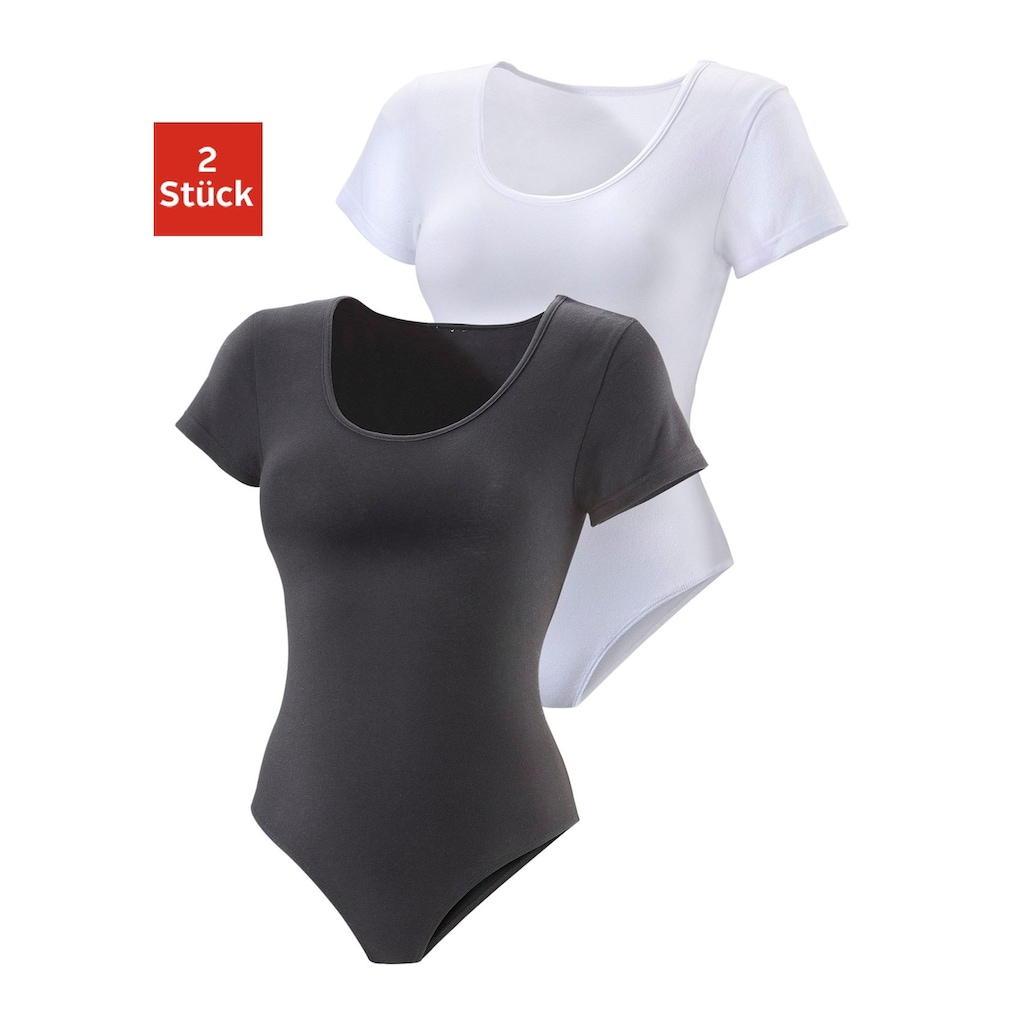 Vivance T-Shirt-Body, (2er-Pack), aus elastischer Baumwoll-Qualität