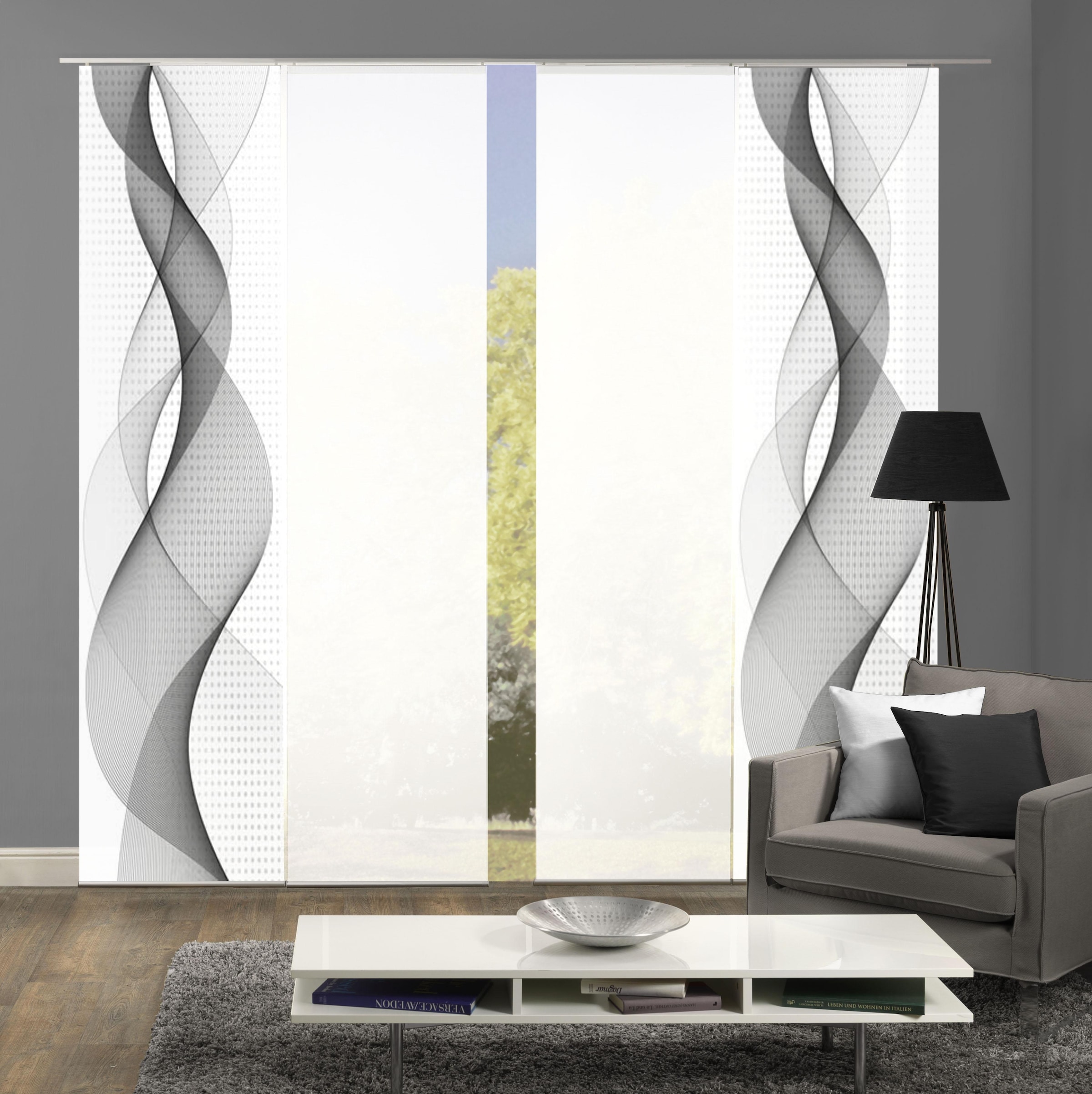 HOME WOHNIDEEN Schiebegardine »OPALIA 4ER SET« Paneelwagen 4 Stk. tlg. HxB: 245x60