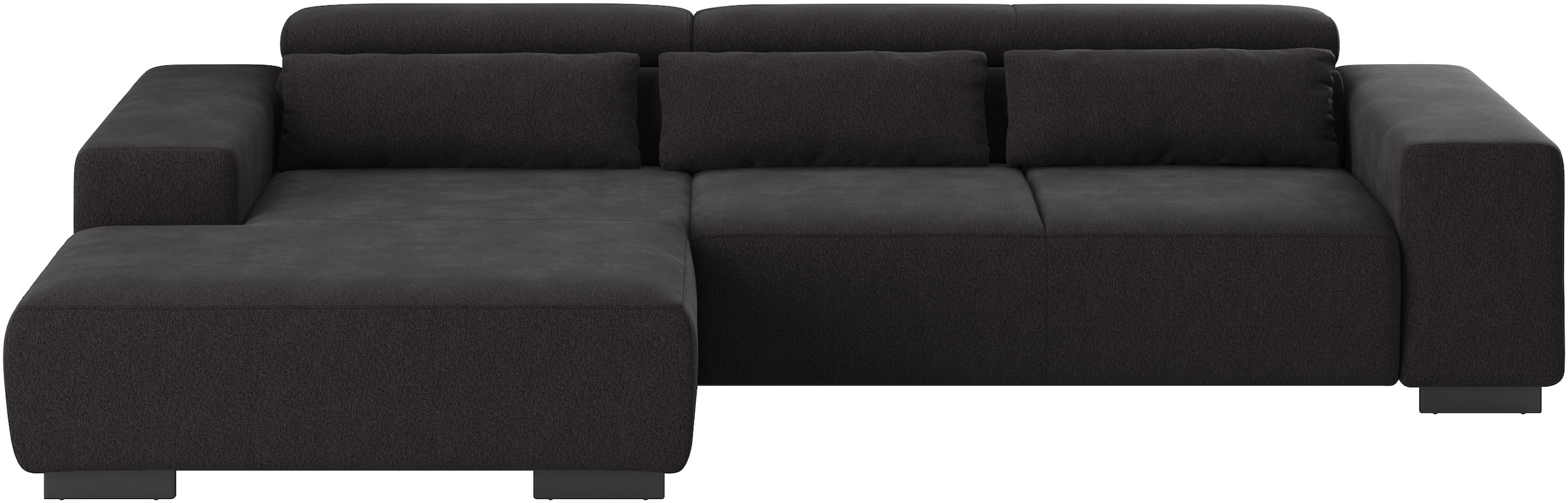COTTA Ecksofa »Side L-Form, mit Kopfteilverstellung & 3 Nierenkissen«, optional motorische Sitztiefenverstellung