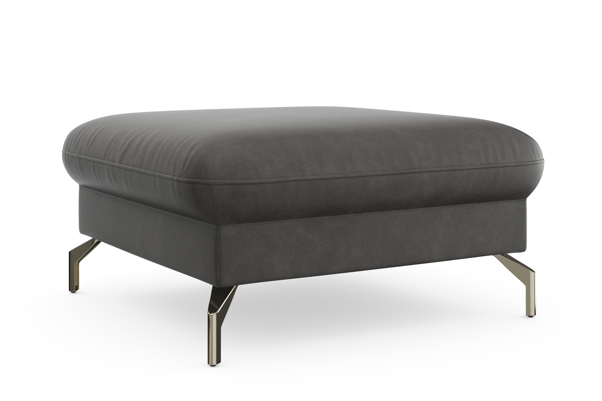 sit&more Hocker »Fashion«, inklusive Federkern, mit satinierten Nickelfüssen