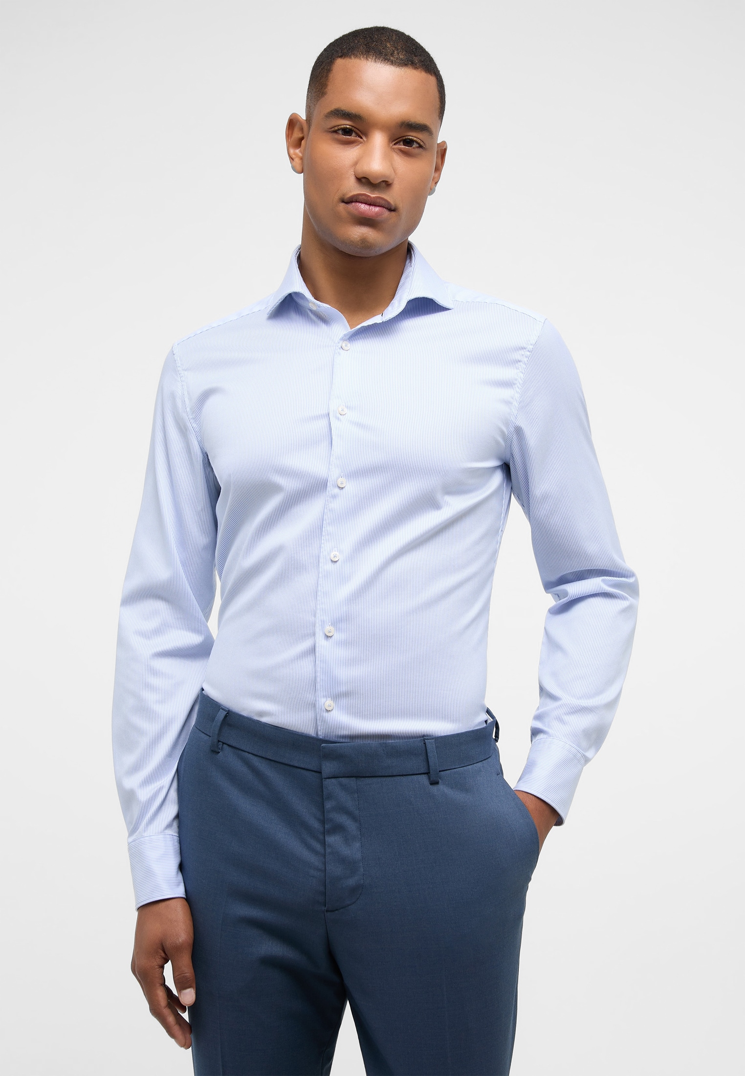 Eterna Langarmhemd »SLIM FIT« EASY IRON (bügelleicht)