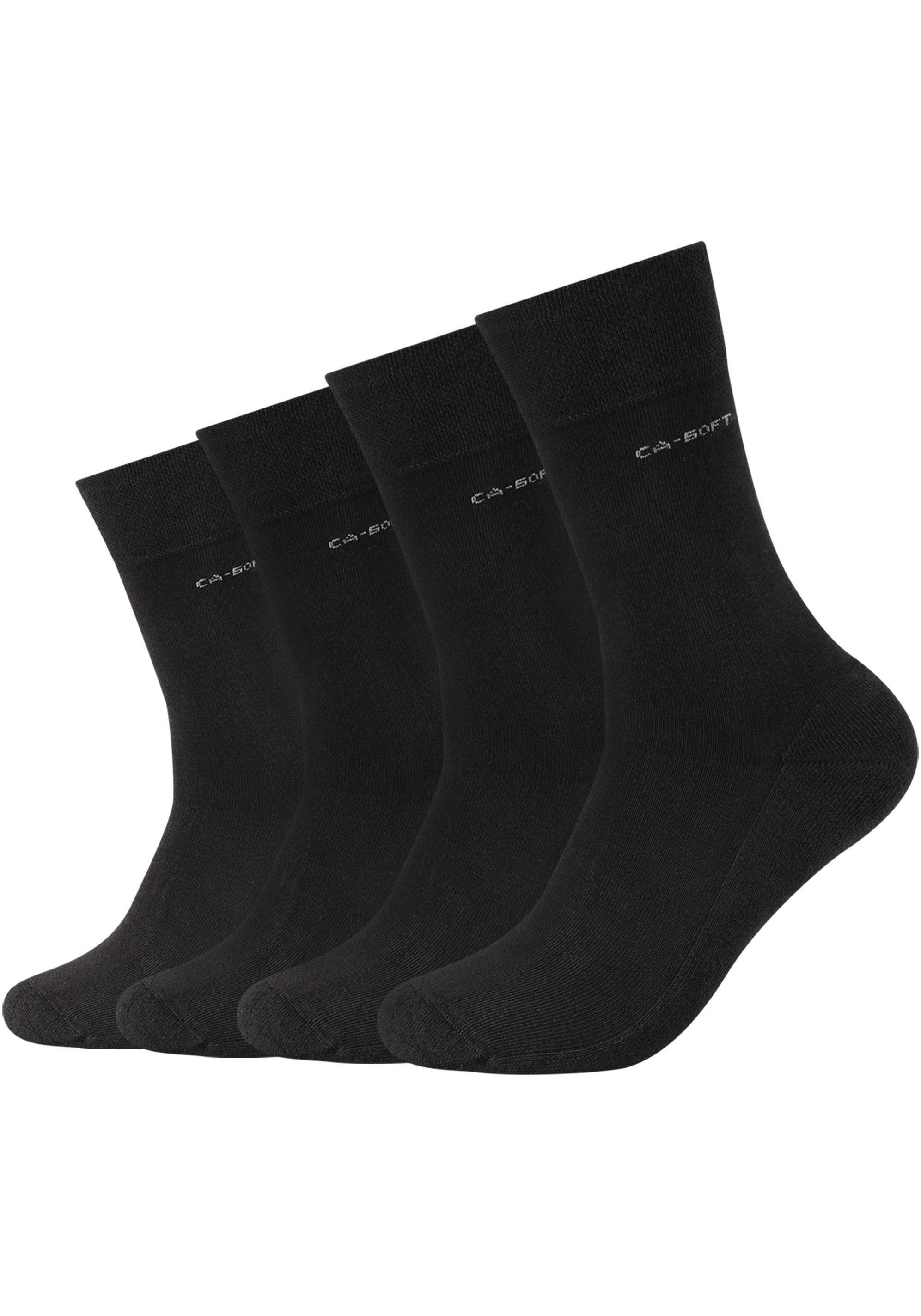 Camano Langsocken »ca-soft«, (4 Paar), mit dezentem Logodruck
