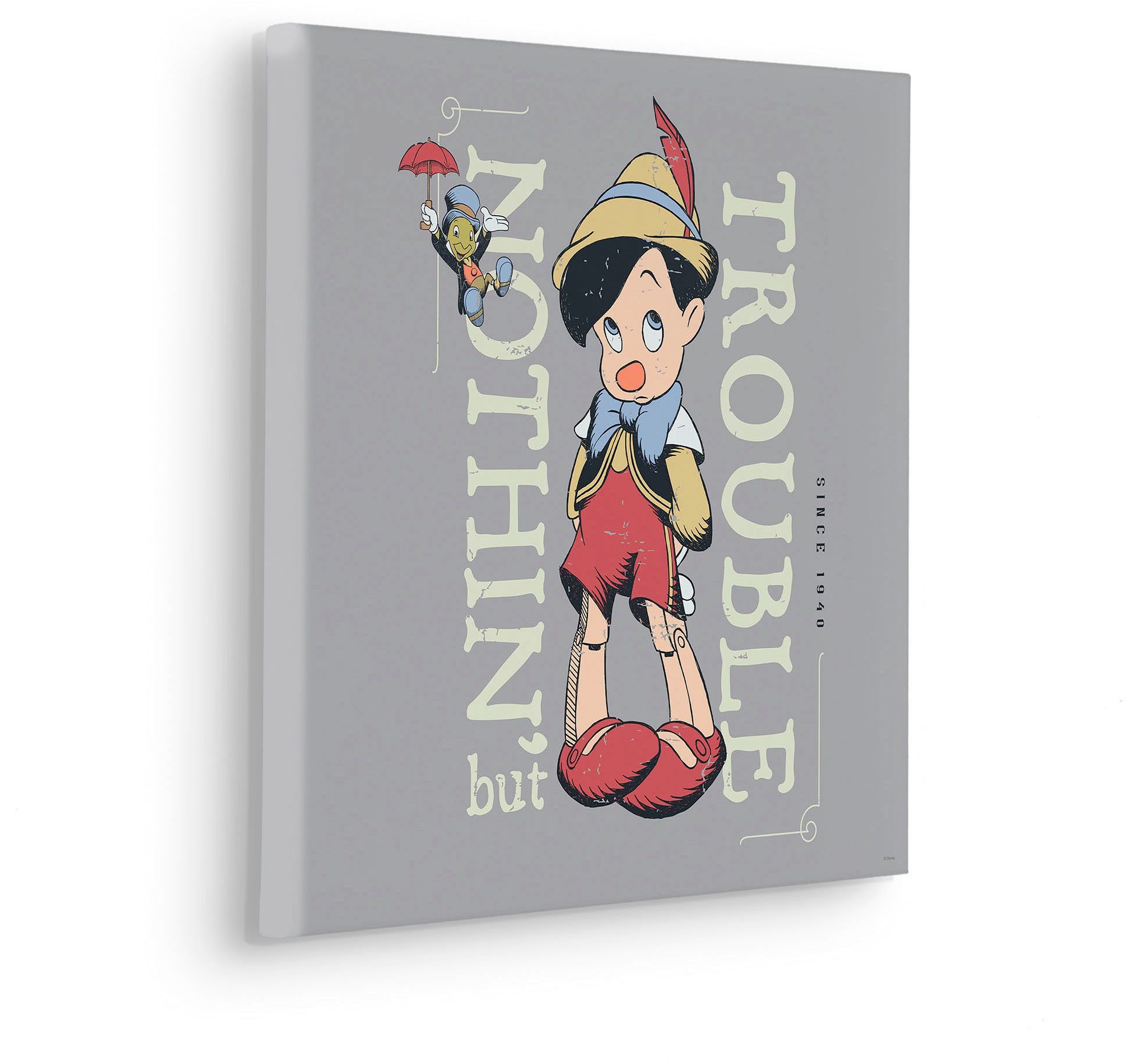 Komar Leinwandbild »Hey Pinocchio - Grösse 40 x 40 cm«, Disney, (1 St., 40 x 40 cm (Breite x Höhe), Keilrahmenbild mit Echtholzrahmen, Kinderzimmer